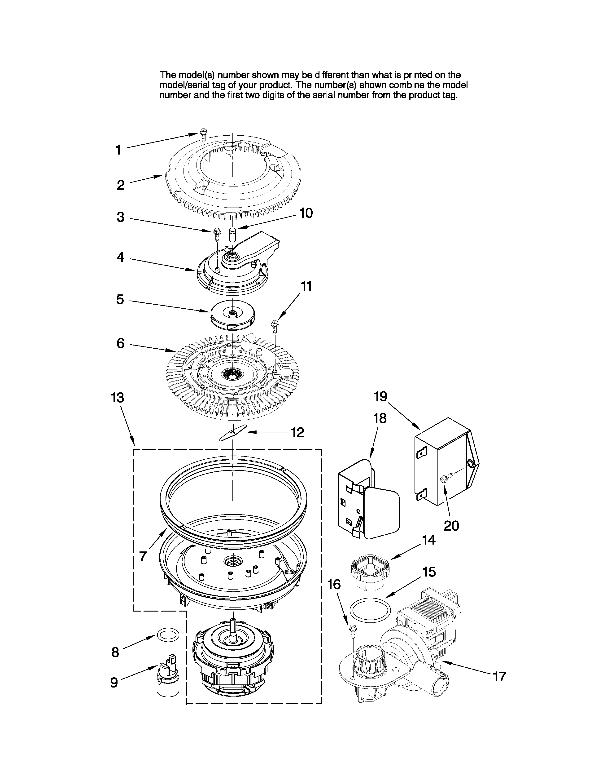 Maytag MDB4651AWW0 pump and motor parts diagram