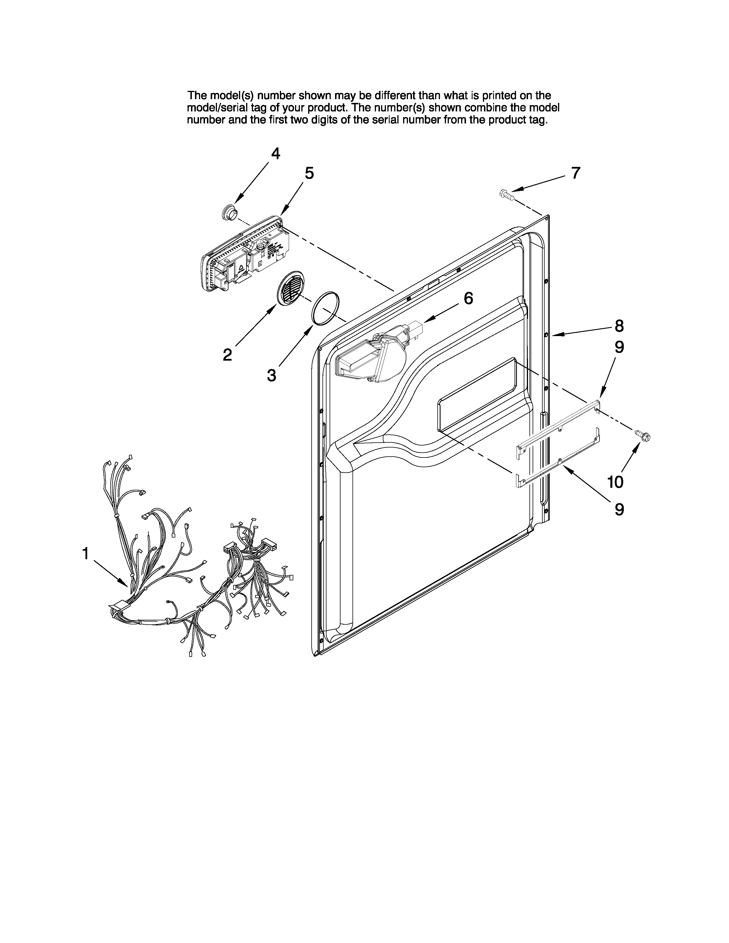 Maytag MDB6702AWB0 door and latch parts diagram
