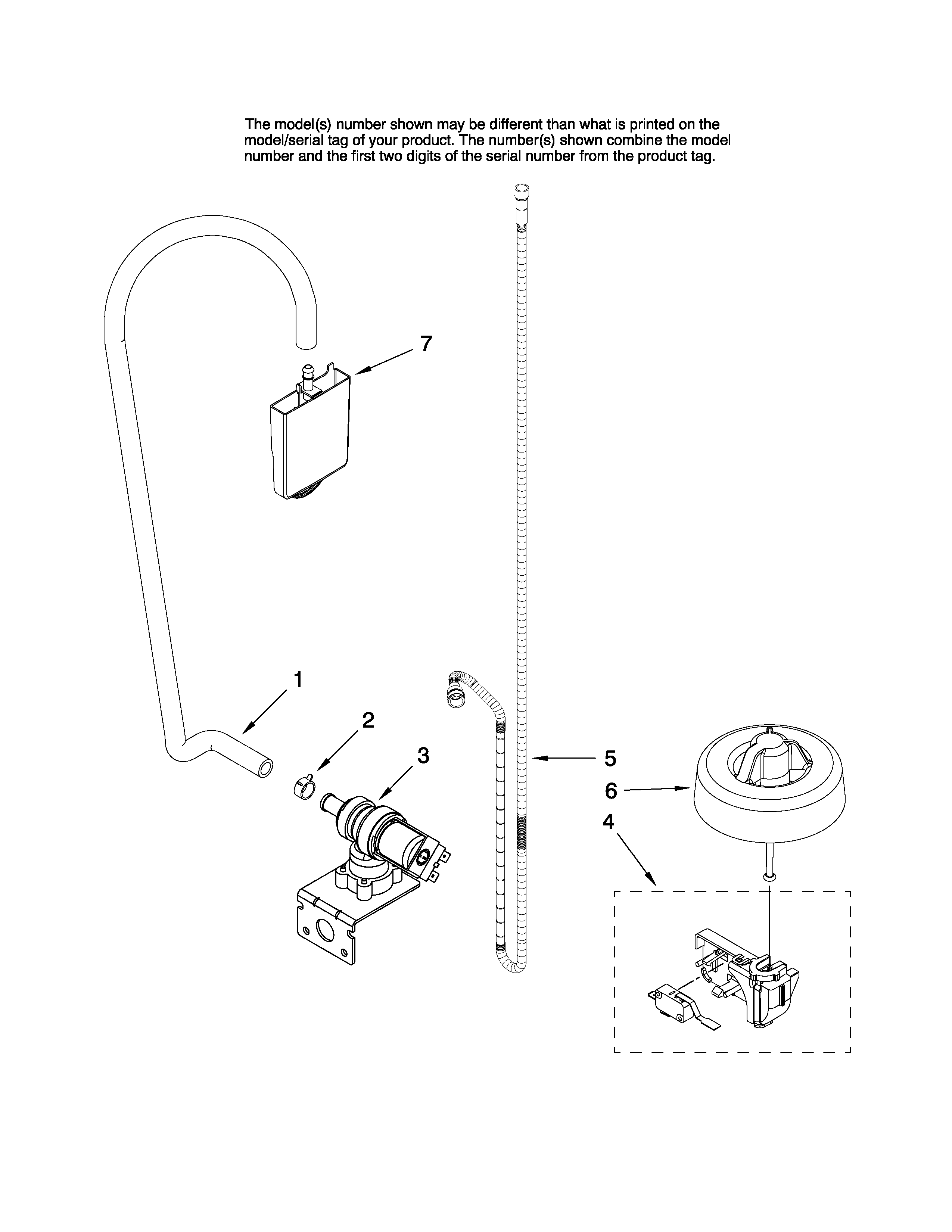 Maytag MDB6702AWB0 fill and overfill parts diagram