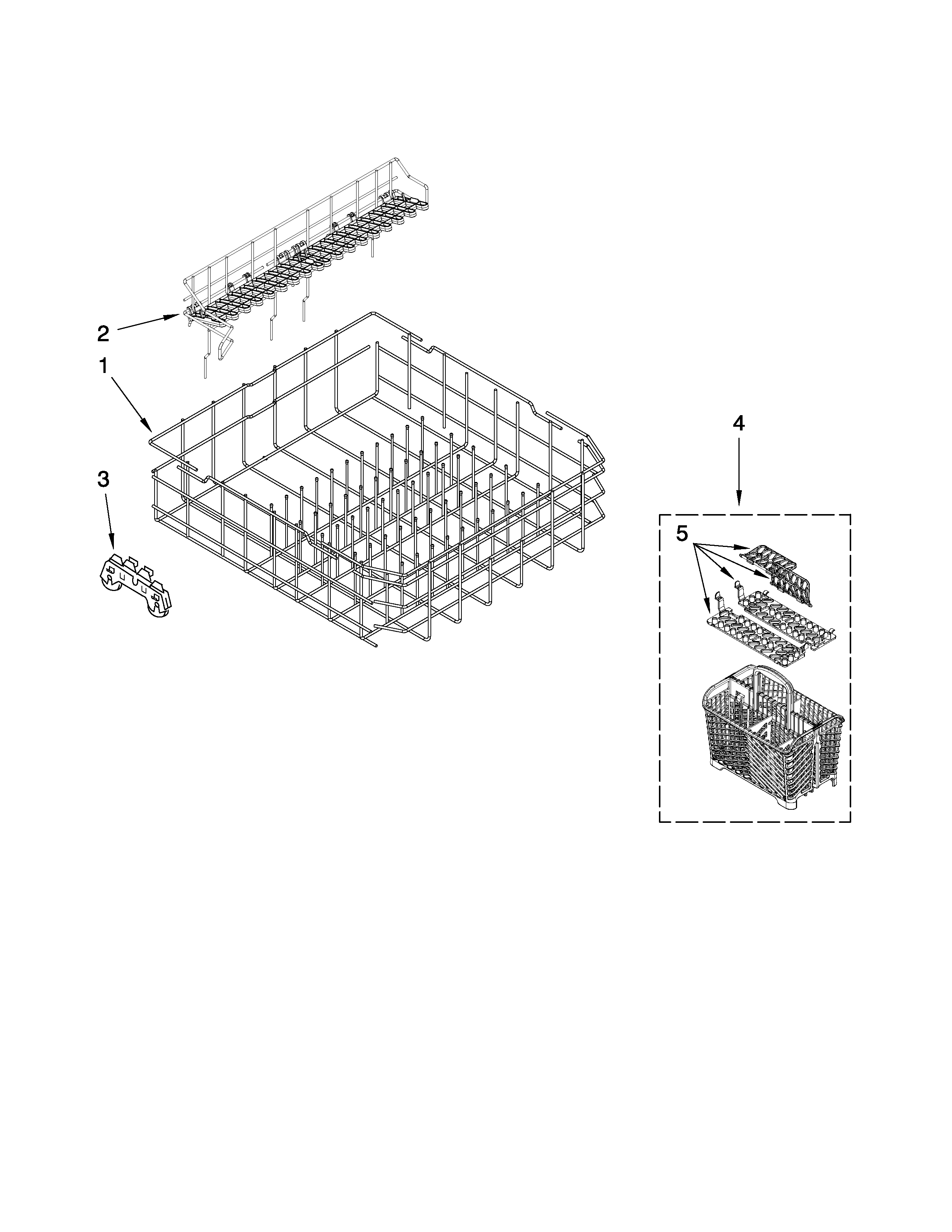 Maytag MDB8859AWW0 lower rack parts diagram