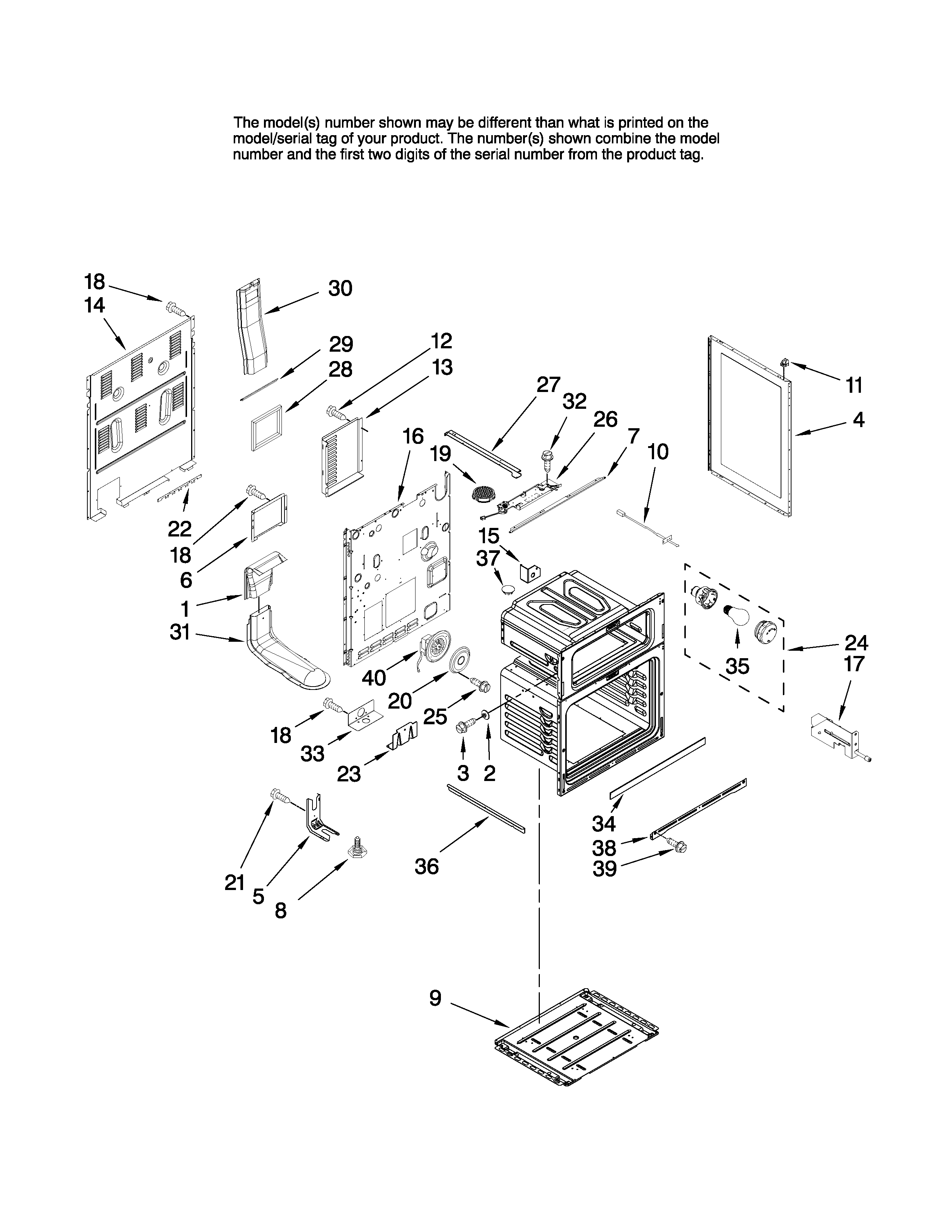 Jenn-Air JER8895BAS12 chassis parts diagram