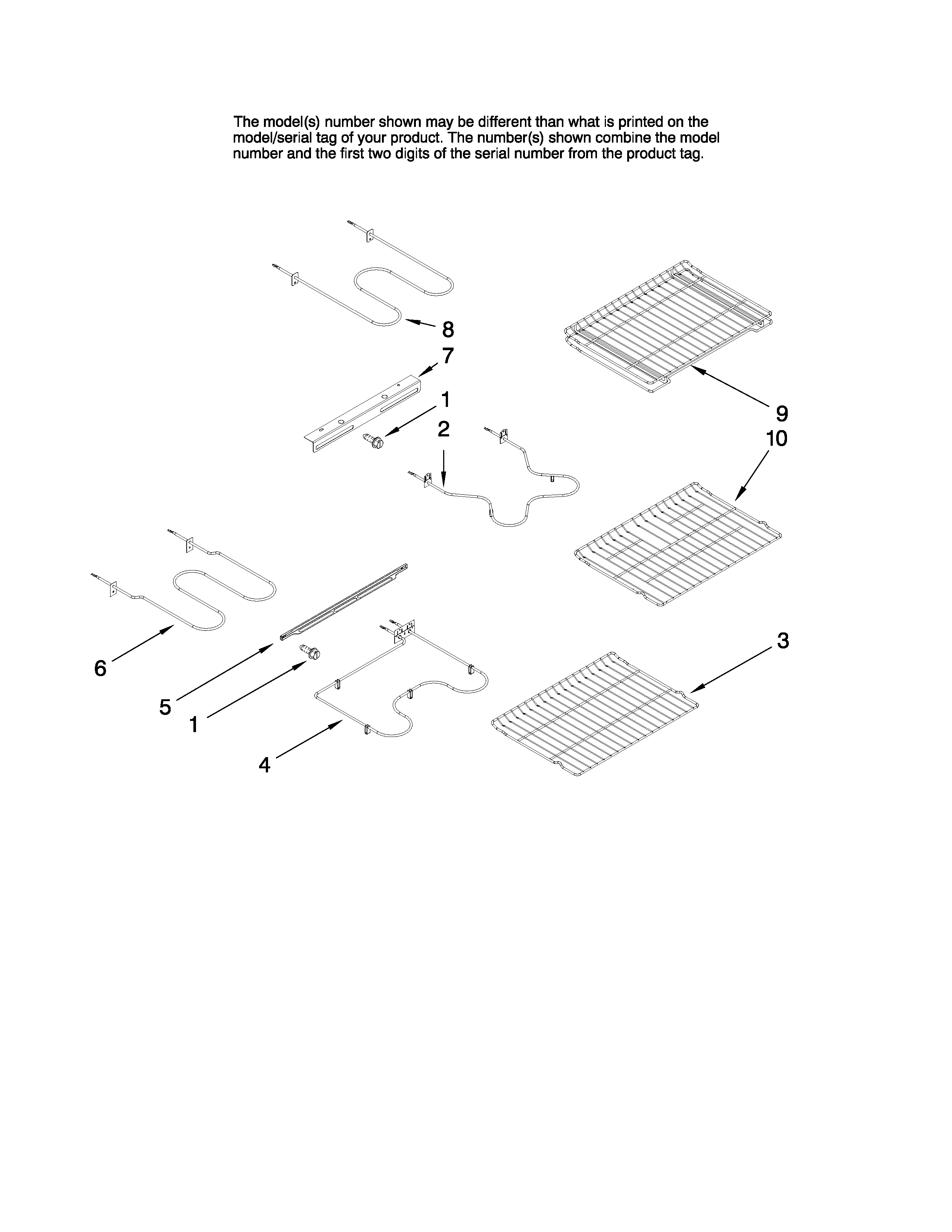 Jenn-Air JER8895BAS12 rack and element parts diagram