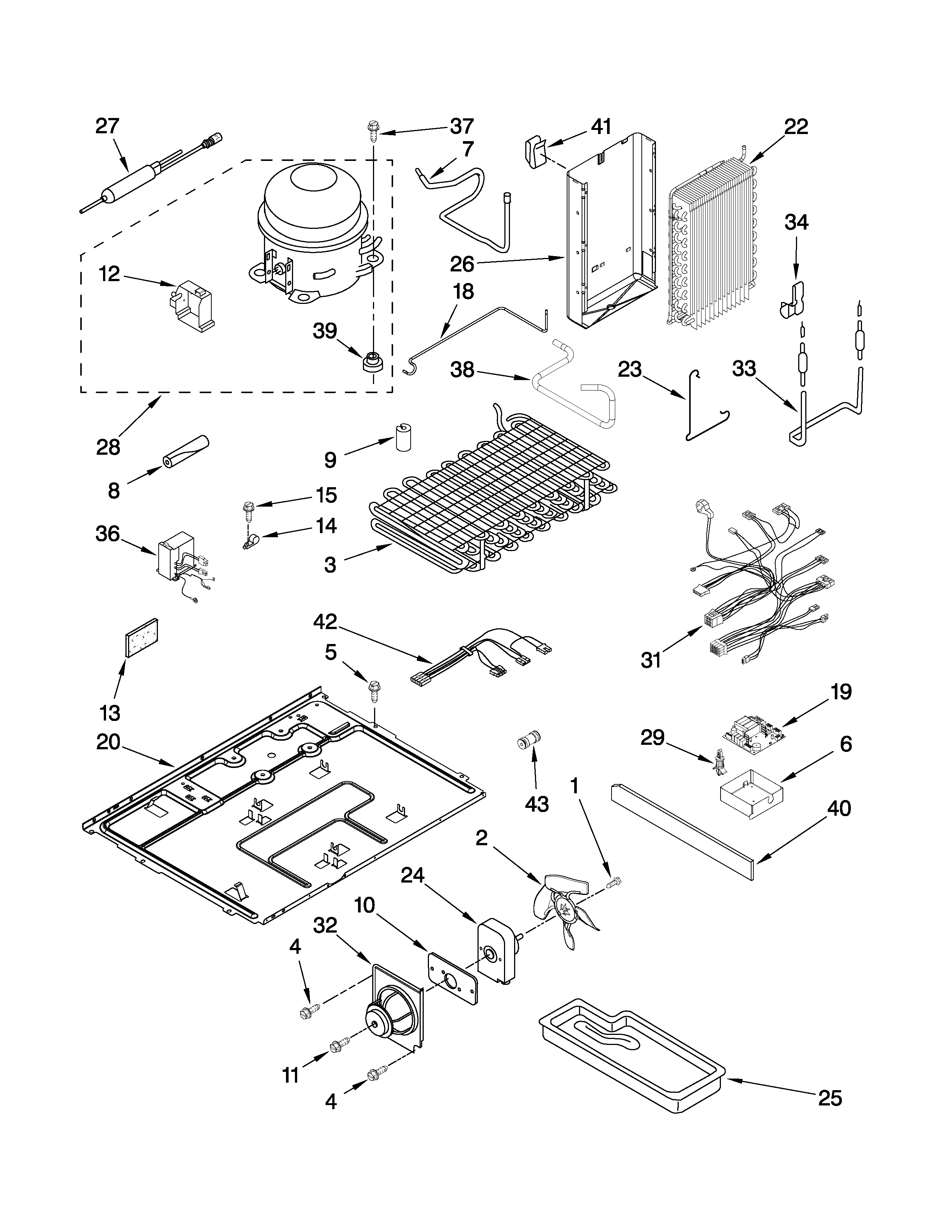 KitchenAid KSCS23FTMS01 unit parts diagram