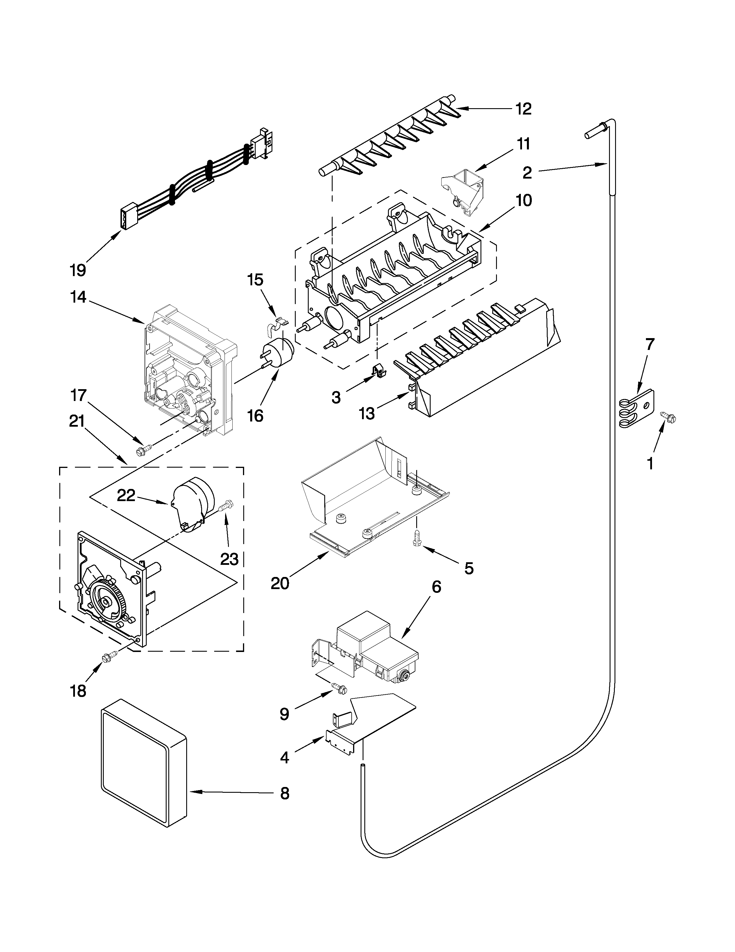 KitchenAid KSCS23FTMS01 icemaker parts diagram