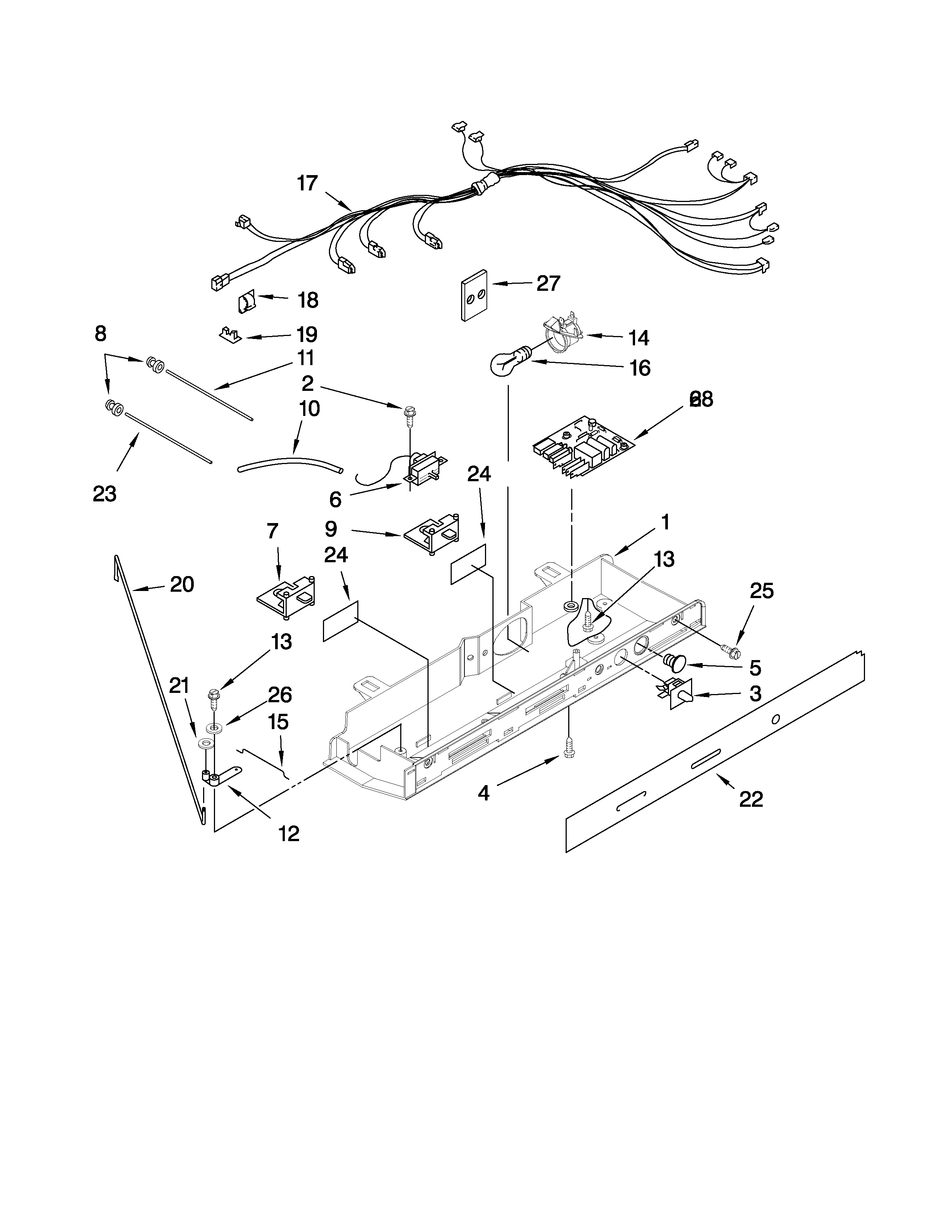 Whirlpool ED5FHAXVA00 control parts diagram