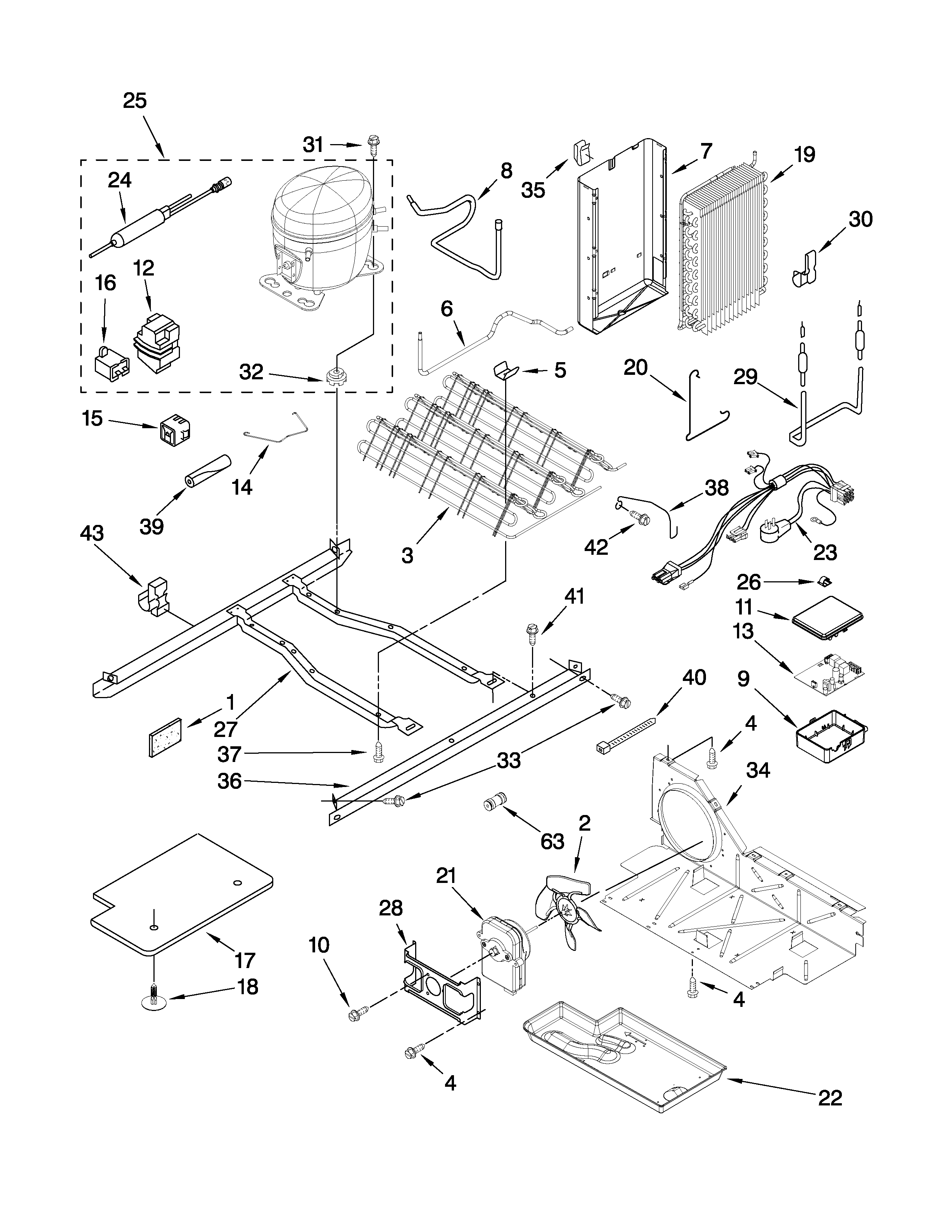 Whirlpool ED5FHAXVA00 unit parts diagram