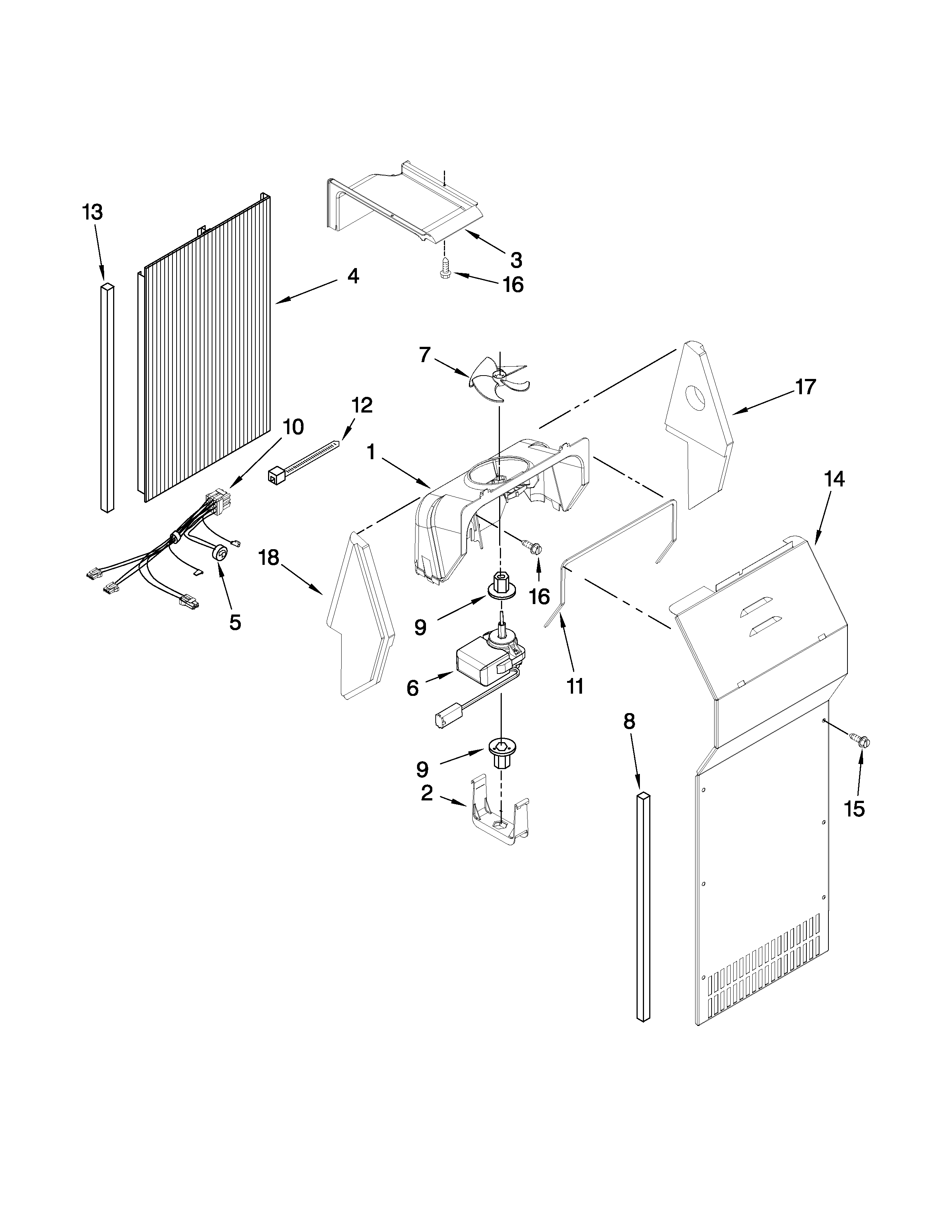 Whirlpool ED5HVAXVL01 air flow parts diagram