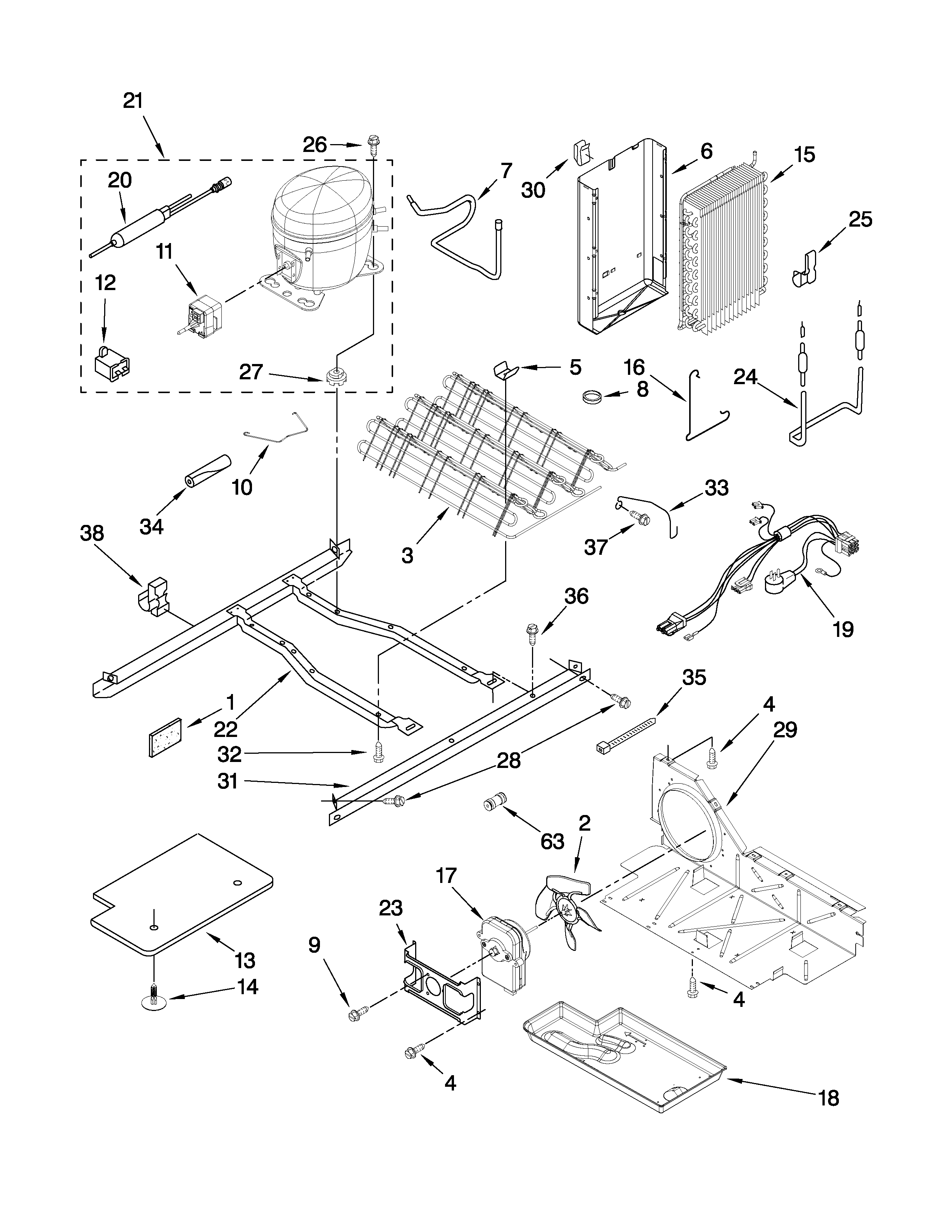 Whirlpool ED5HVAXVL01 unit parts diagram