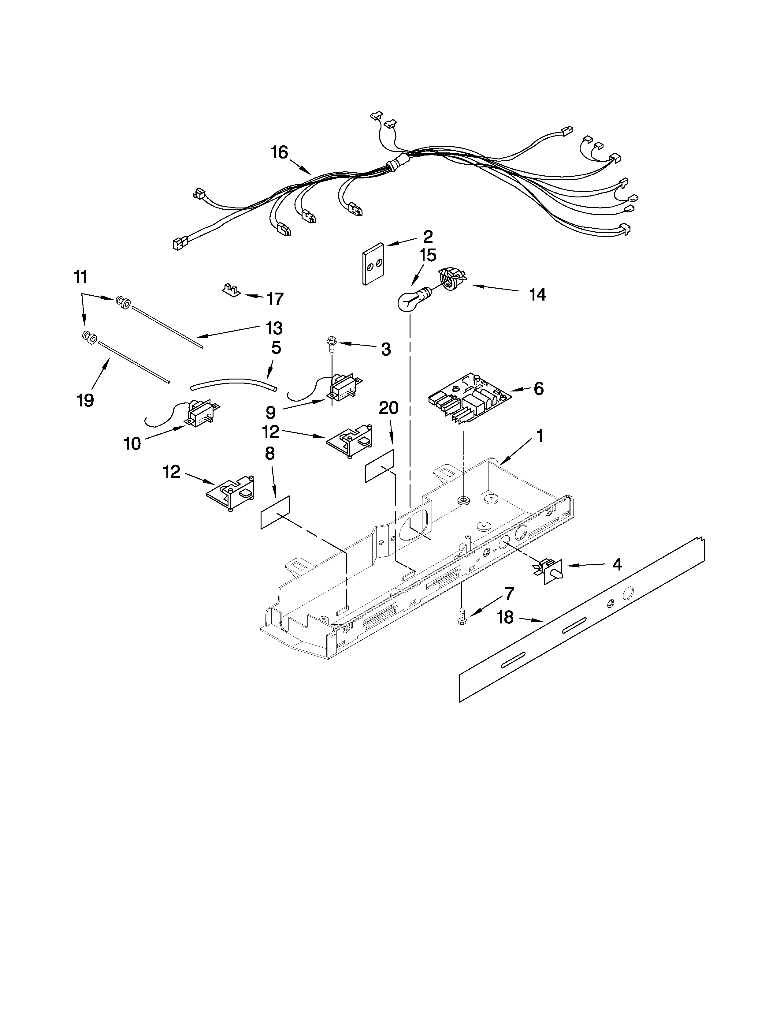 KitchenAid KSRX25FTWH02 control parts diagram
