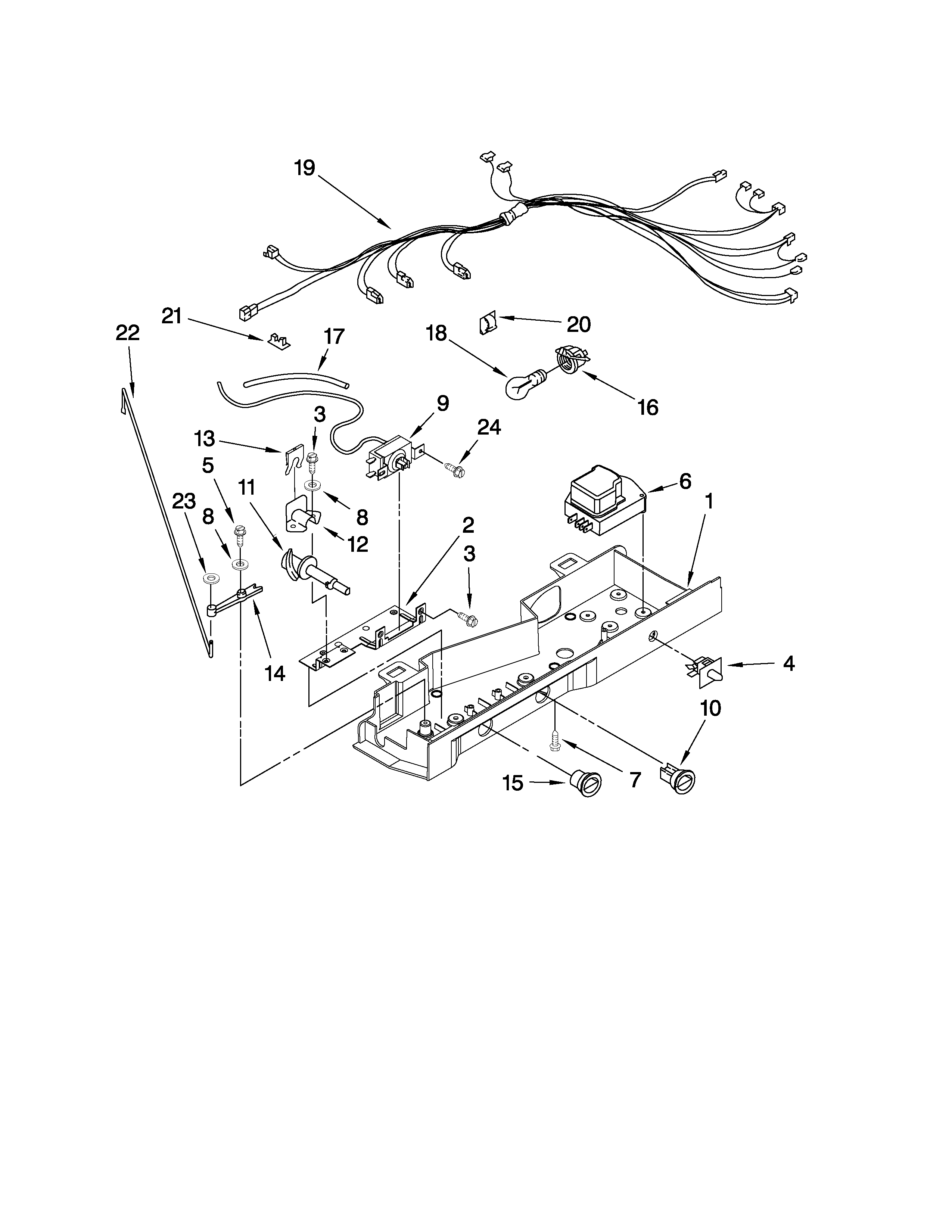 Whirlpool ED5GVEXVD01 control parts diagram