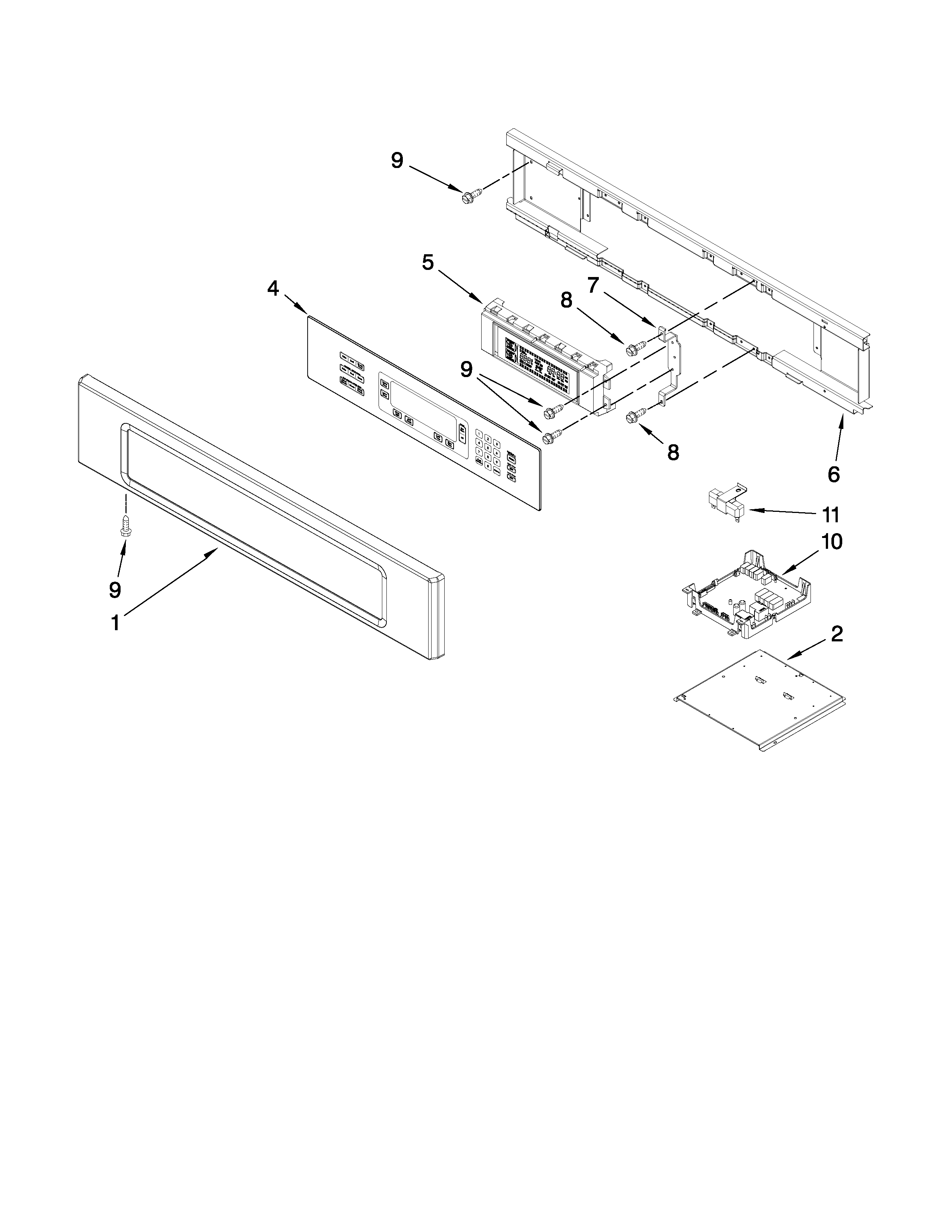 KitchenAid KEBS278SWH04 control panel parts diagram