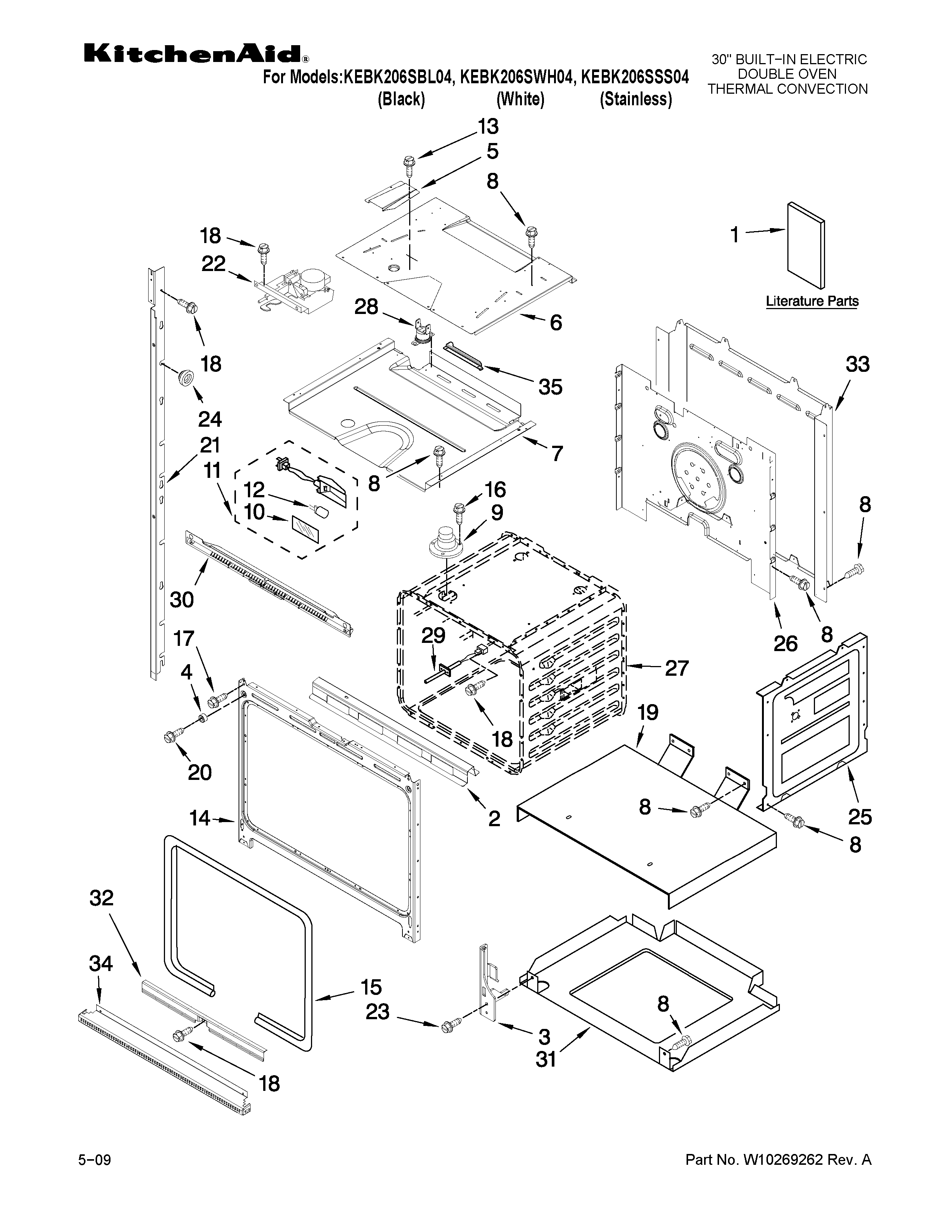 KitchenAid KEBK206SBL04 oven parts diagram