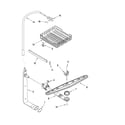 Whirlpool DU915PWWS0 upper dishrack and water feed parts diagram