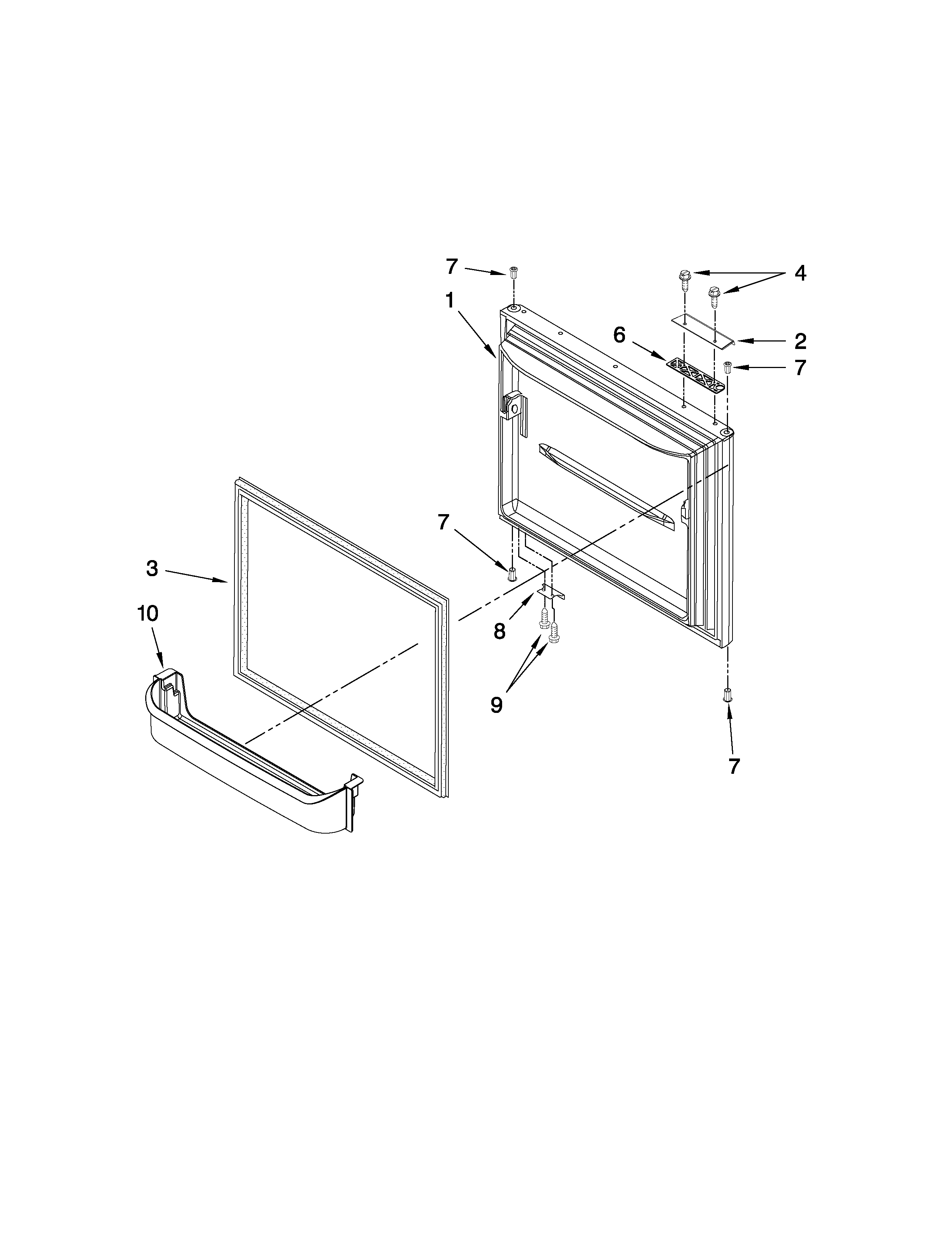 Whirlpool EB9FVBRVS01 freezer door parts diagram