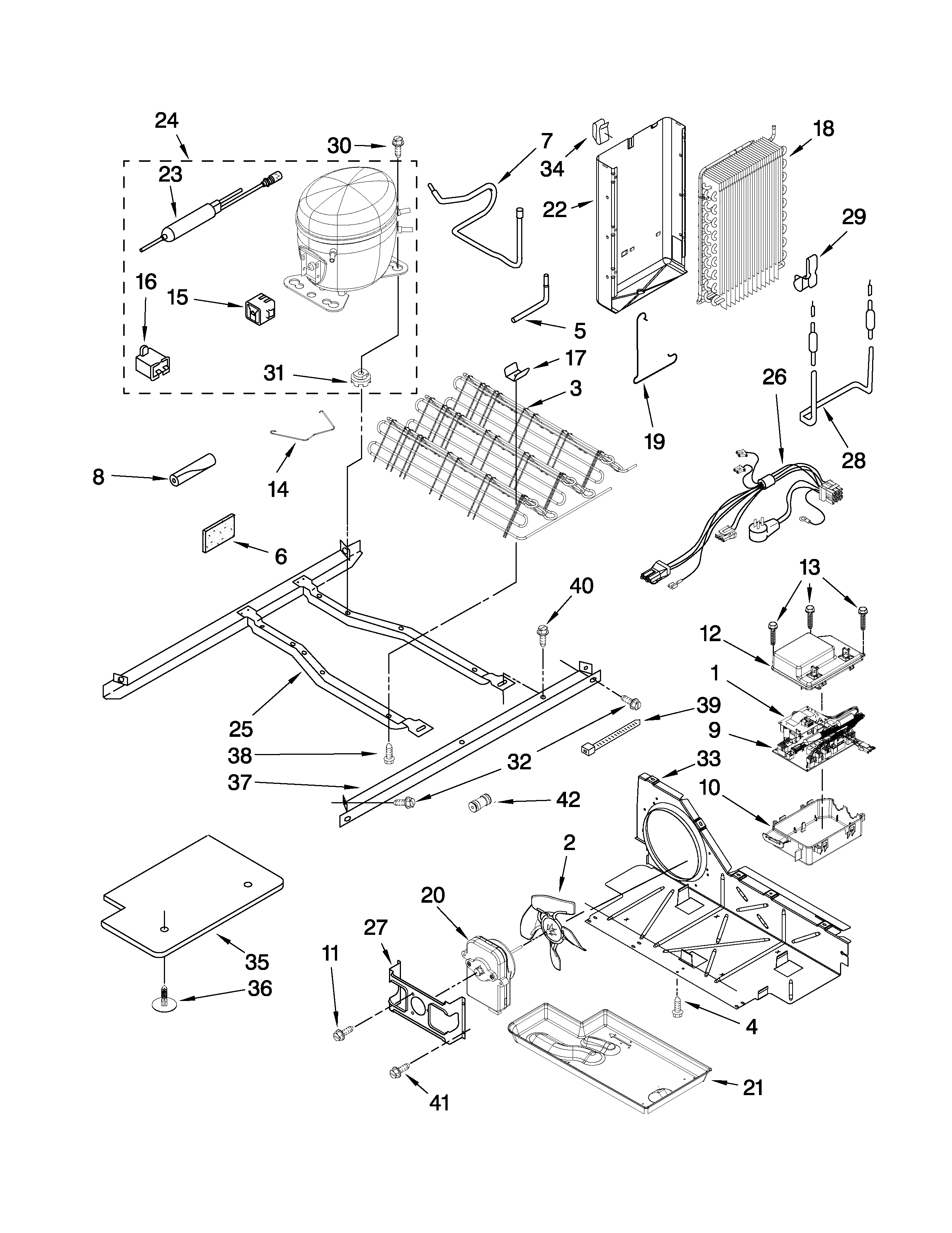 KitchenAid KSRX25FVBL02 unit parts diagram