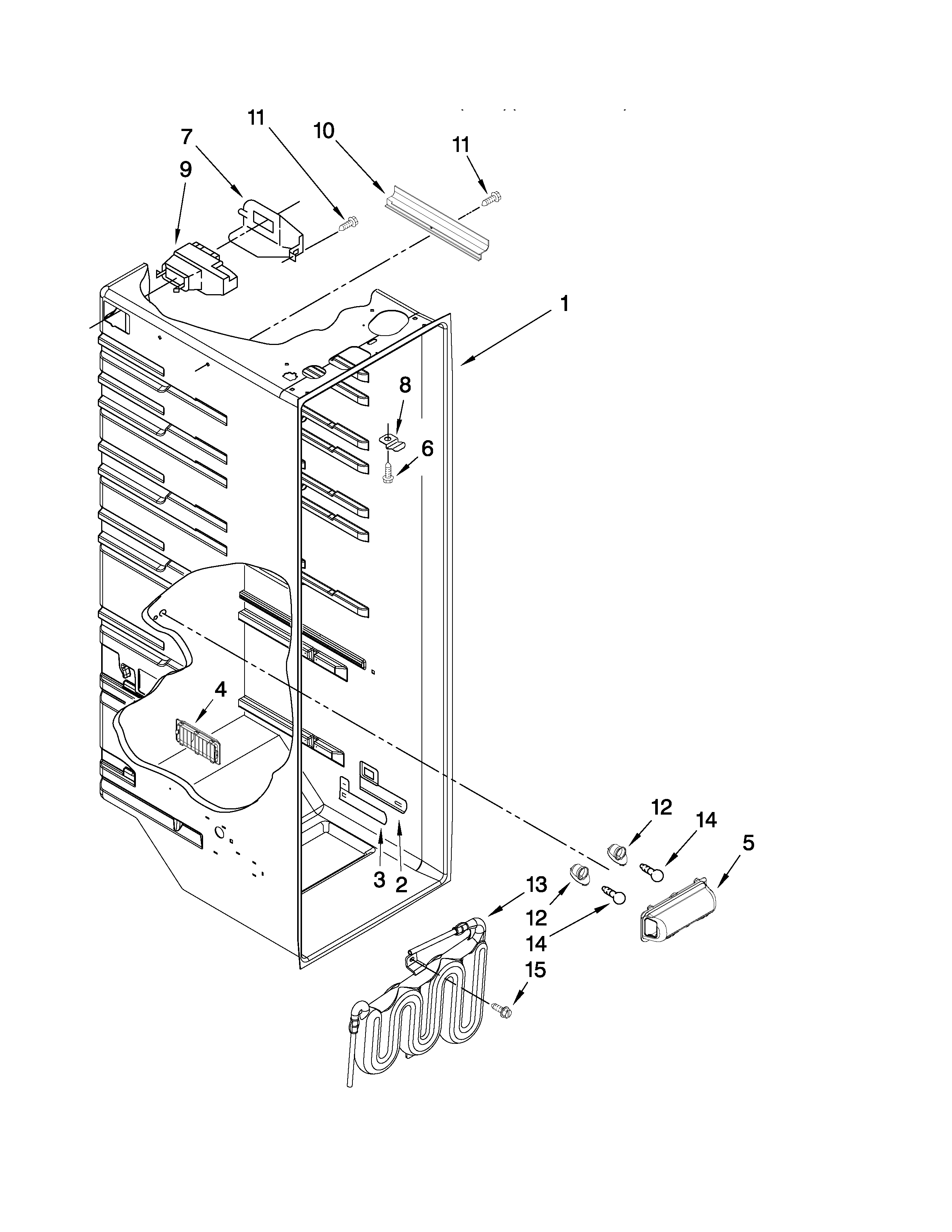 Inglis ITQ225801 refrigerator liner parts diagram