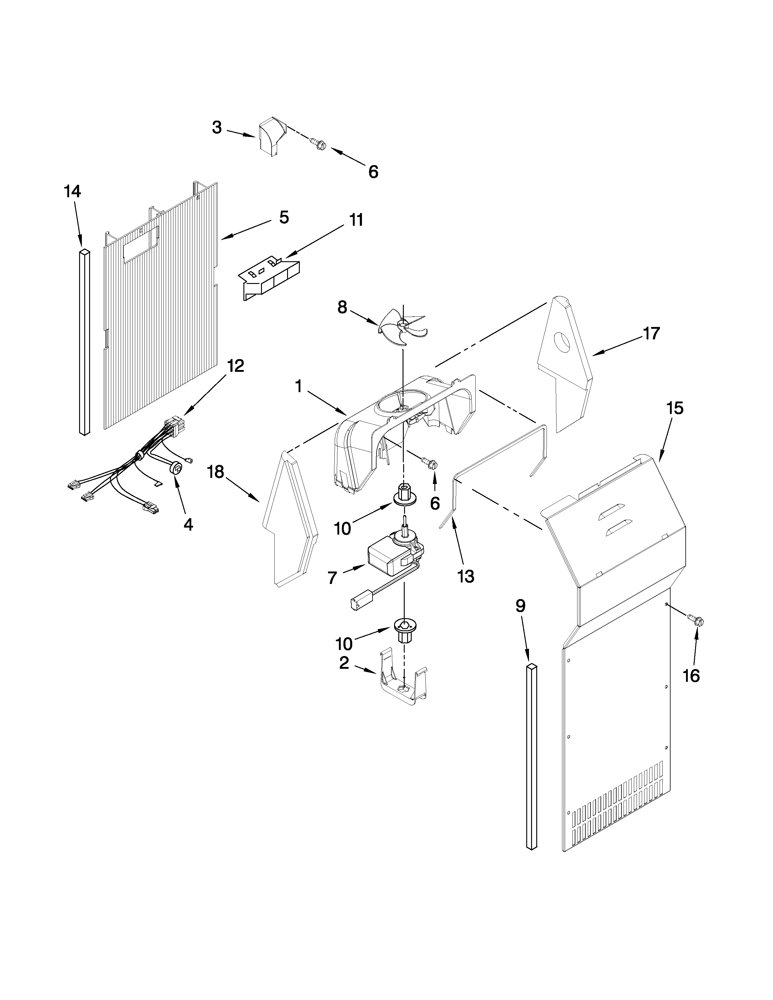 Inglis ITQ225801 air flow parts diagram