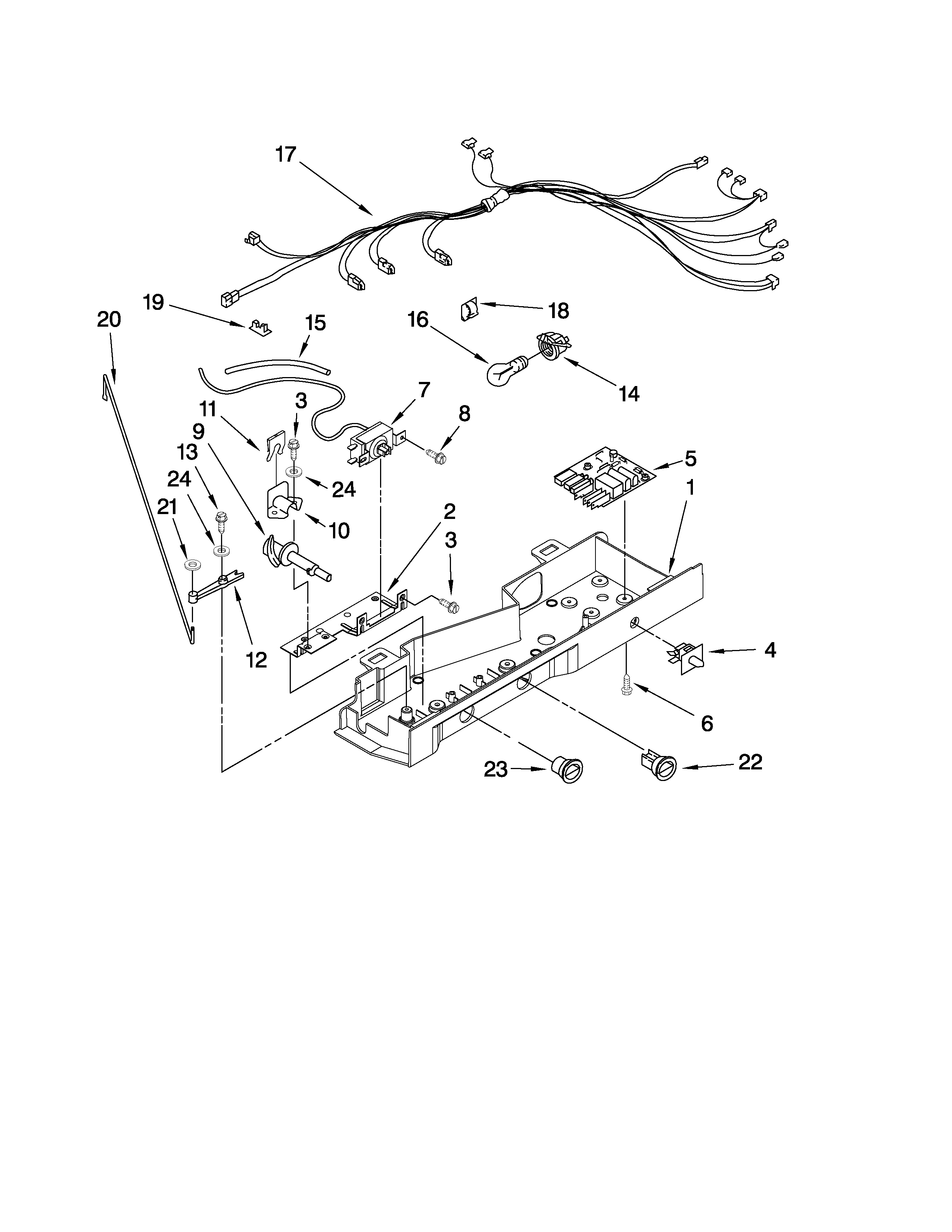 Inglis ITQ225801 control parts diagram