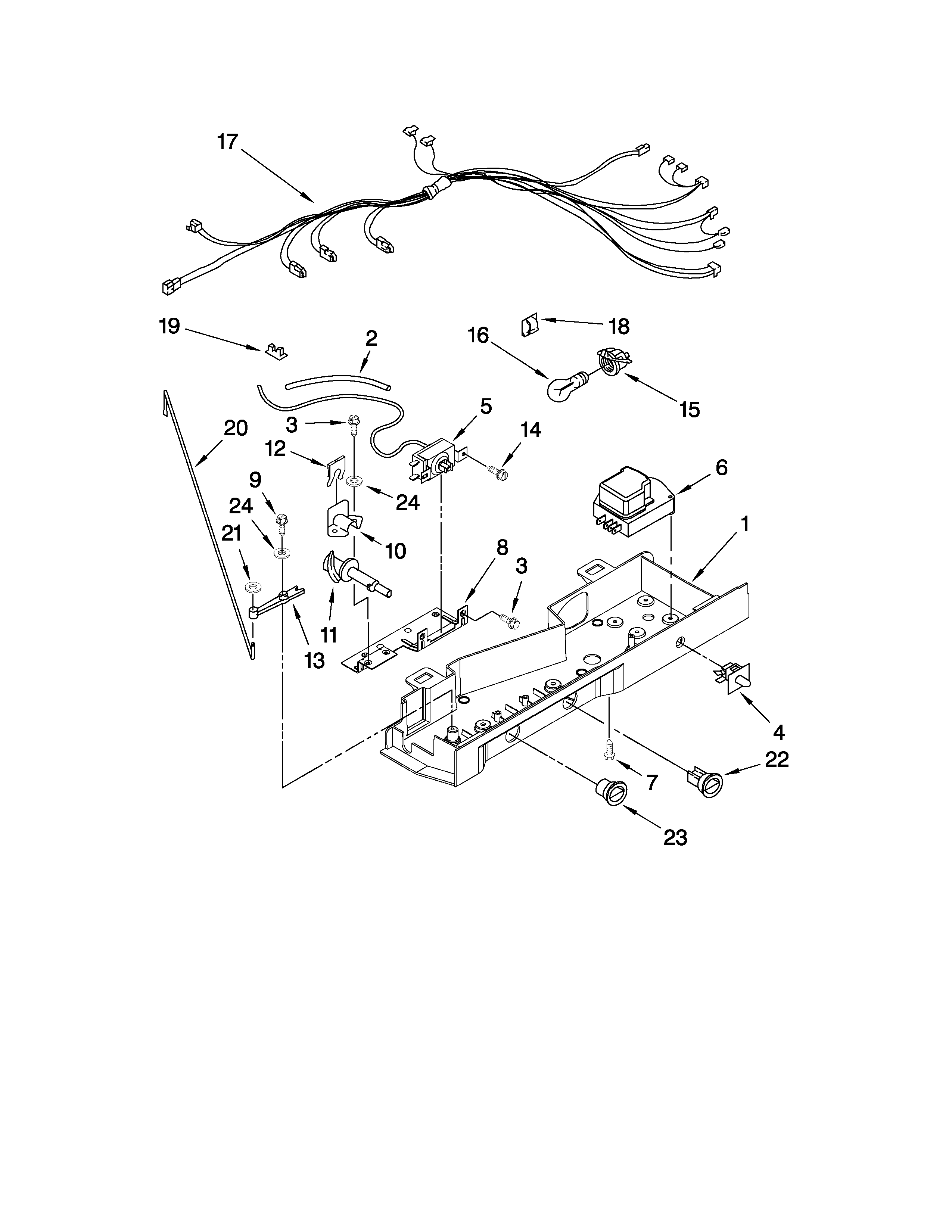 Crosley CS25CFXTQ01 control parts diagram