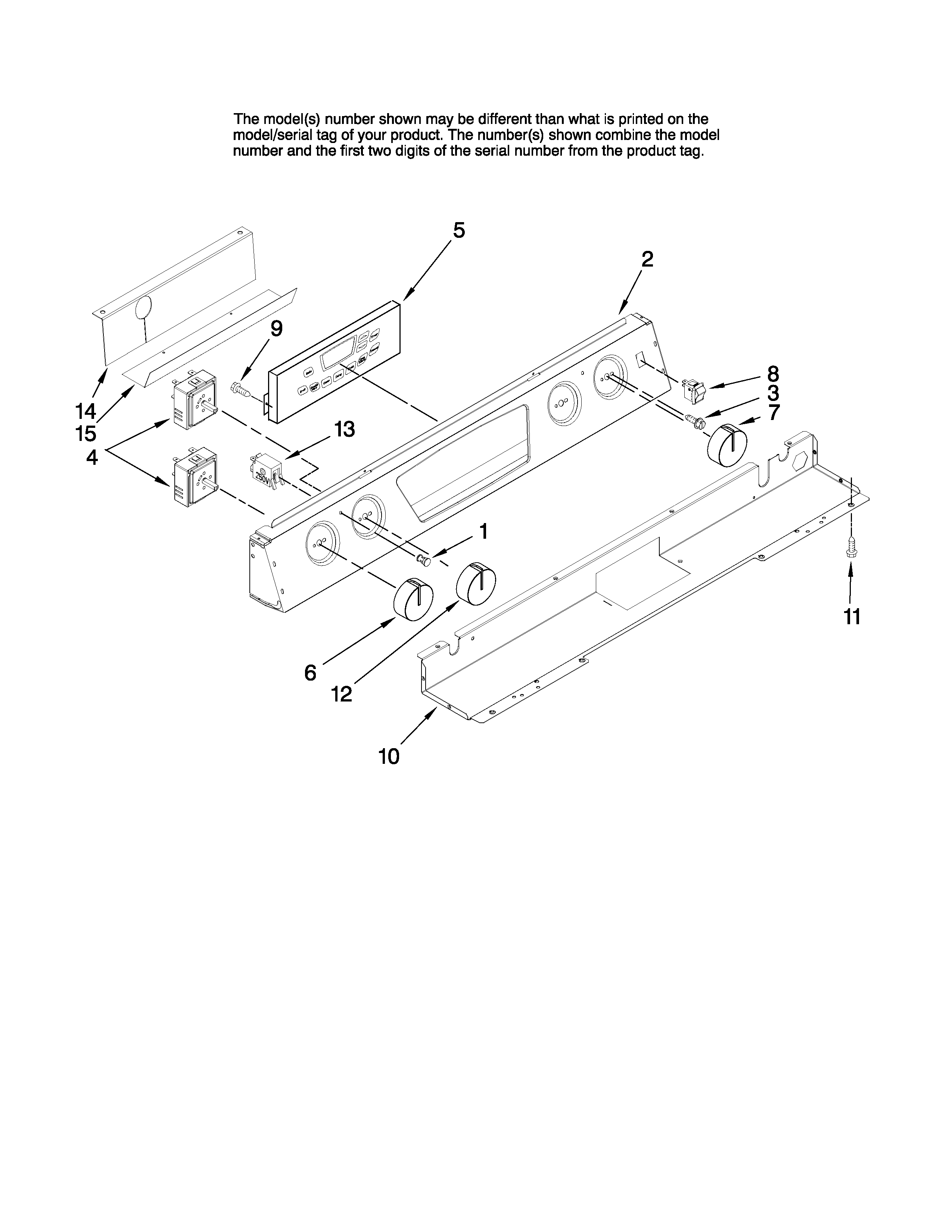 Jenn-Air JES8750BAB16 control panel parts diagram