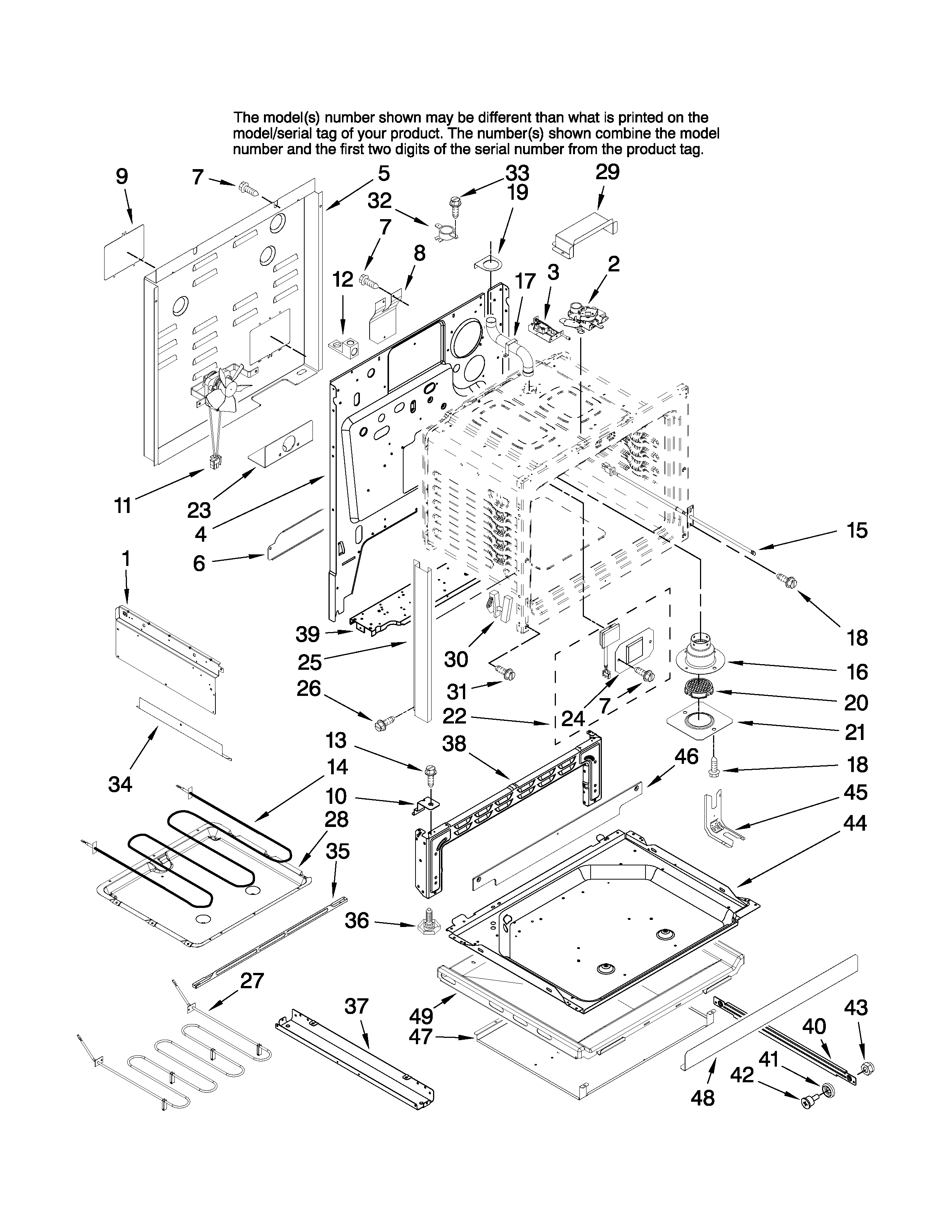 Jenn-Air JES8750BAB16 chassis parts diagram