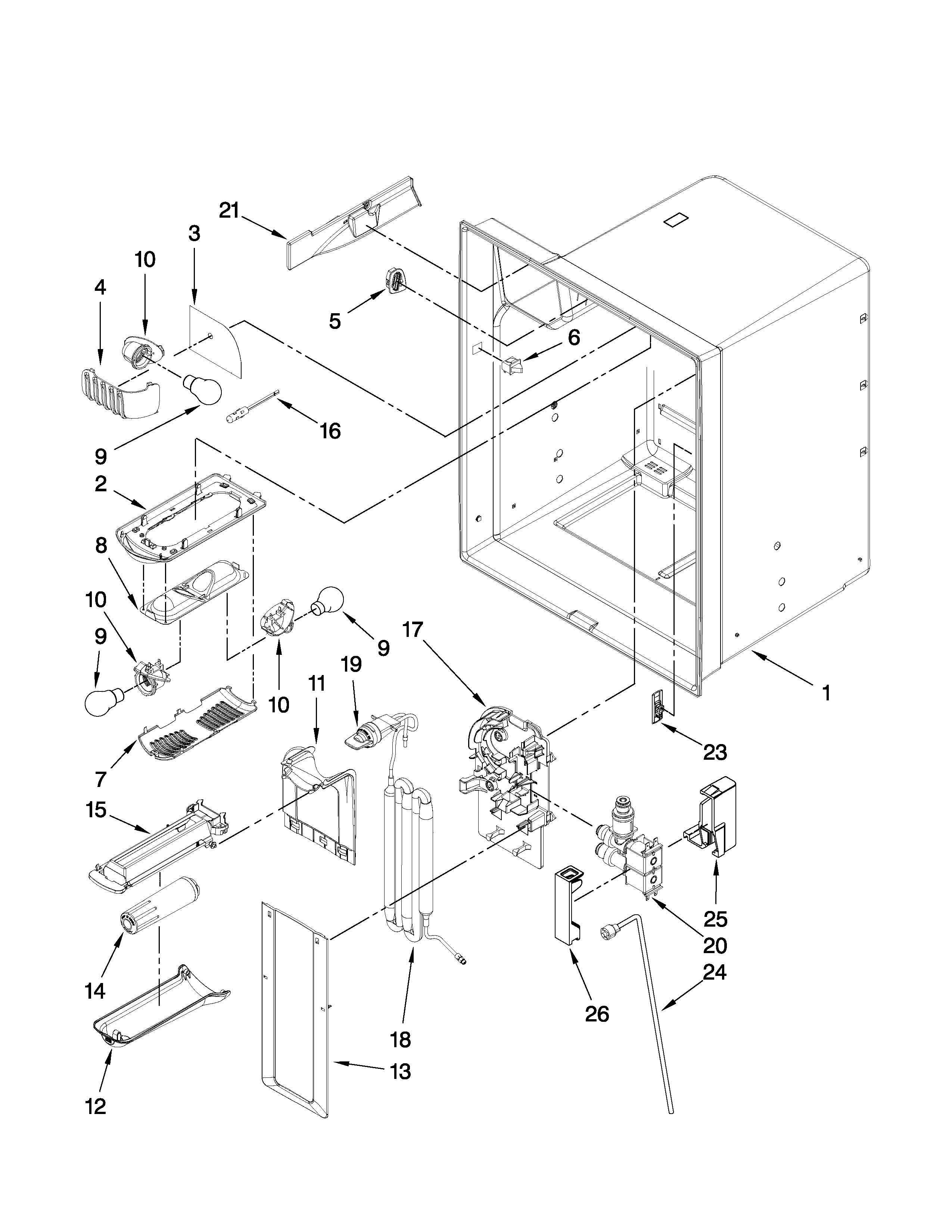 Jenn-Air JFI2589AEP2 refrigerator liner parts diagram