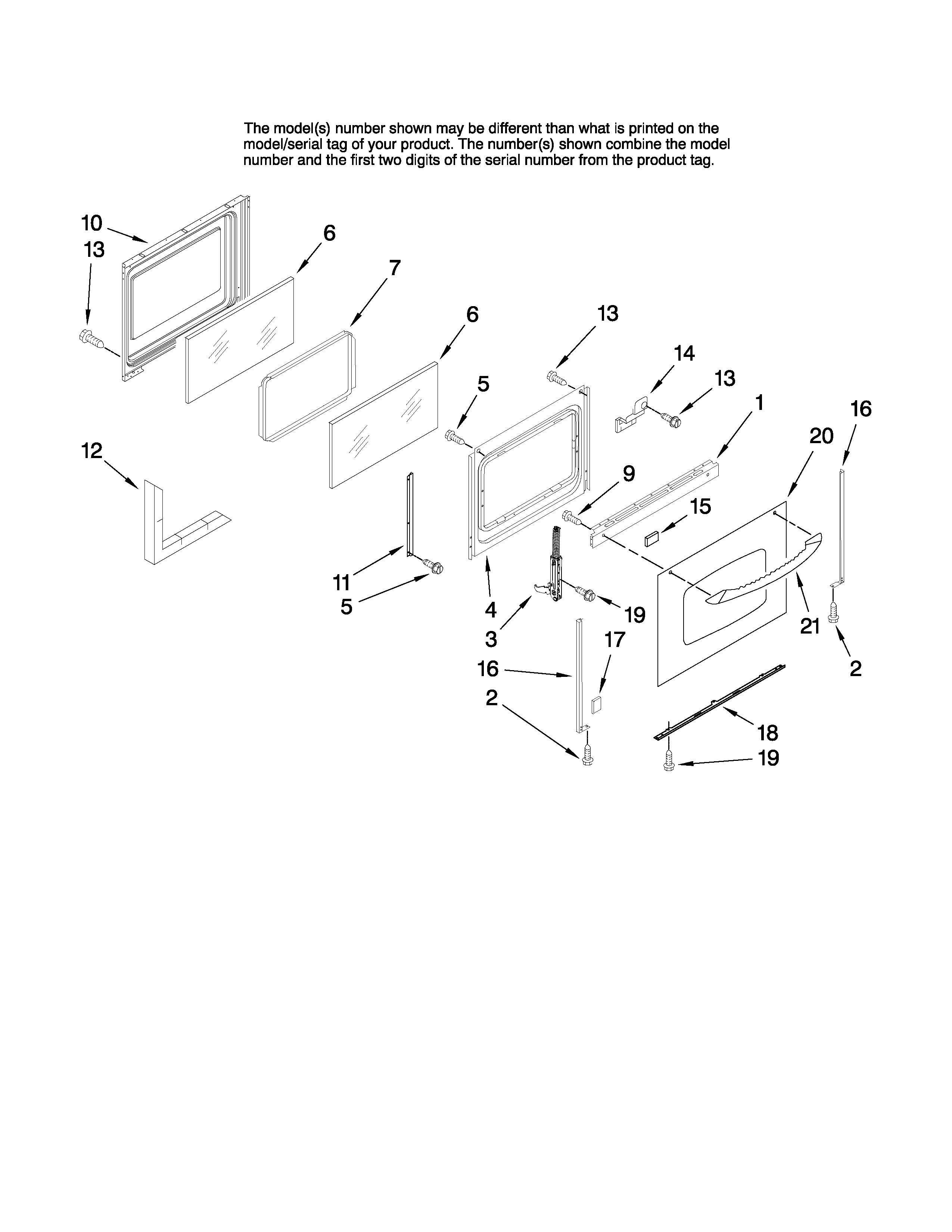 Maytag MER5875RCF1 door parts diagram