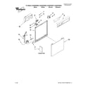 Whirlpool DU930PWWS0 frame and console parts diagram