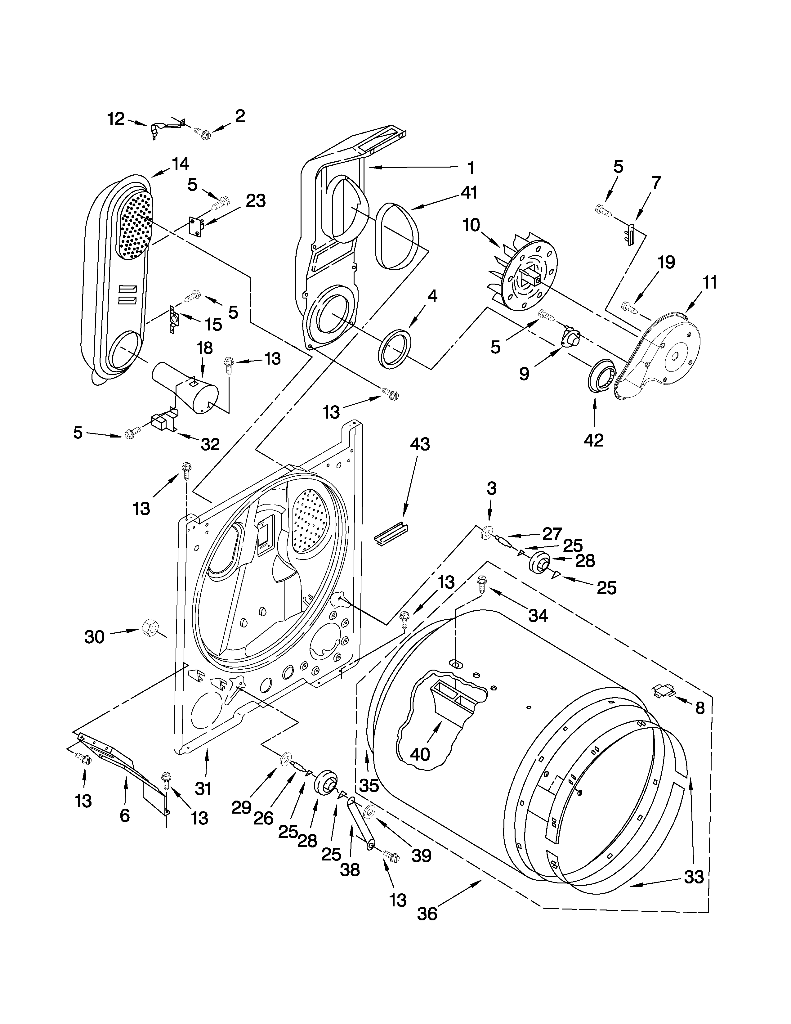 Whirlpool WGD5000VQ1 bulkhead parts diagram