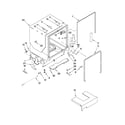 KitchenAid KUDE45CVSS0 tub and frame parts diagram