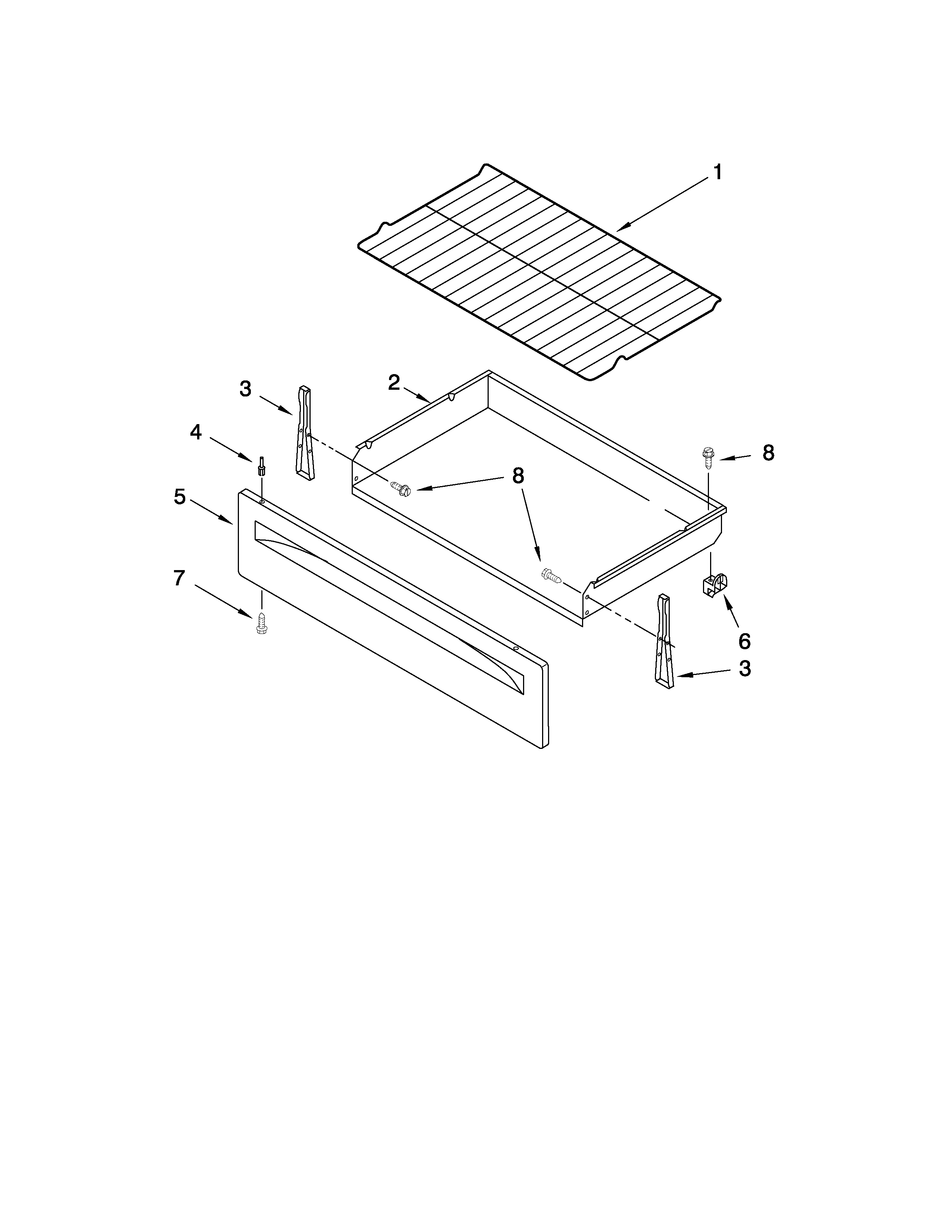 Ikea IER320WW0 drawer & broiler parts diagram
