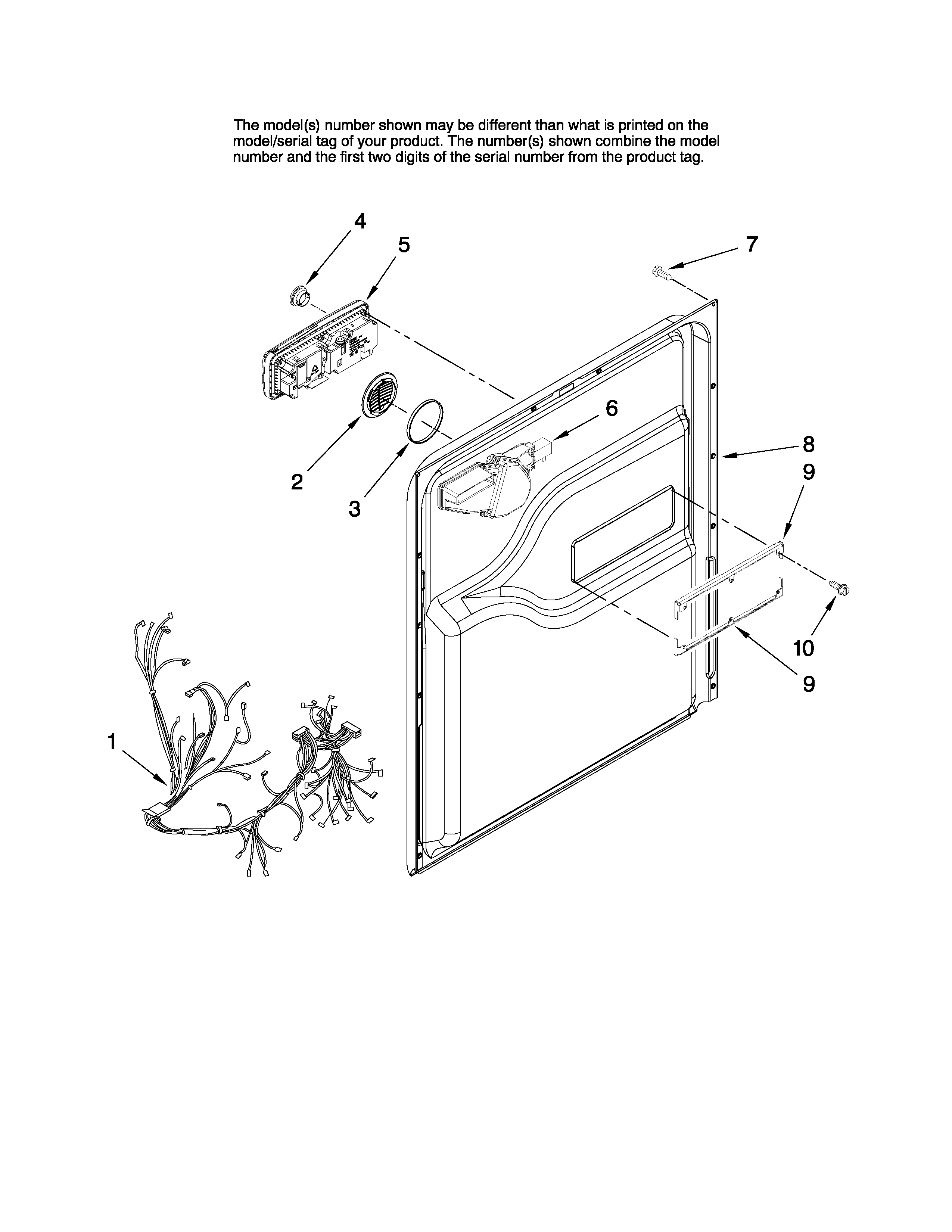 Maytag MDB4651AWS2 door and latch parts diagram