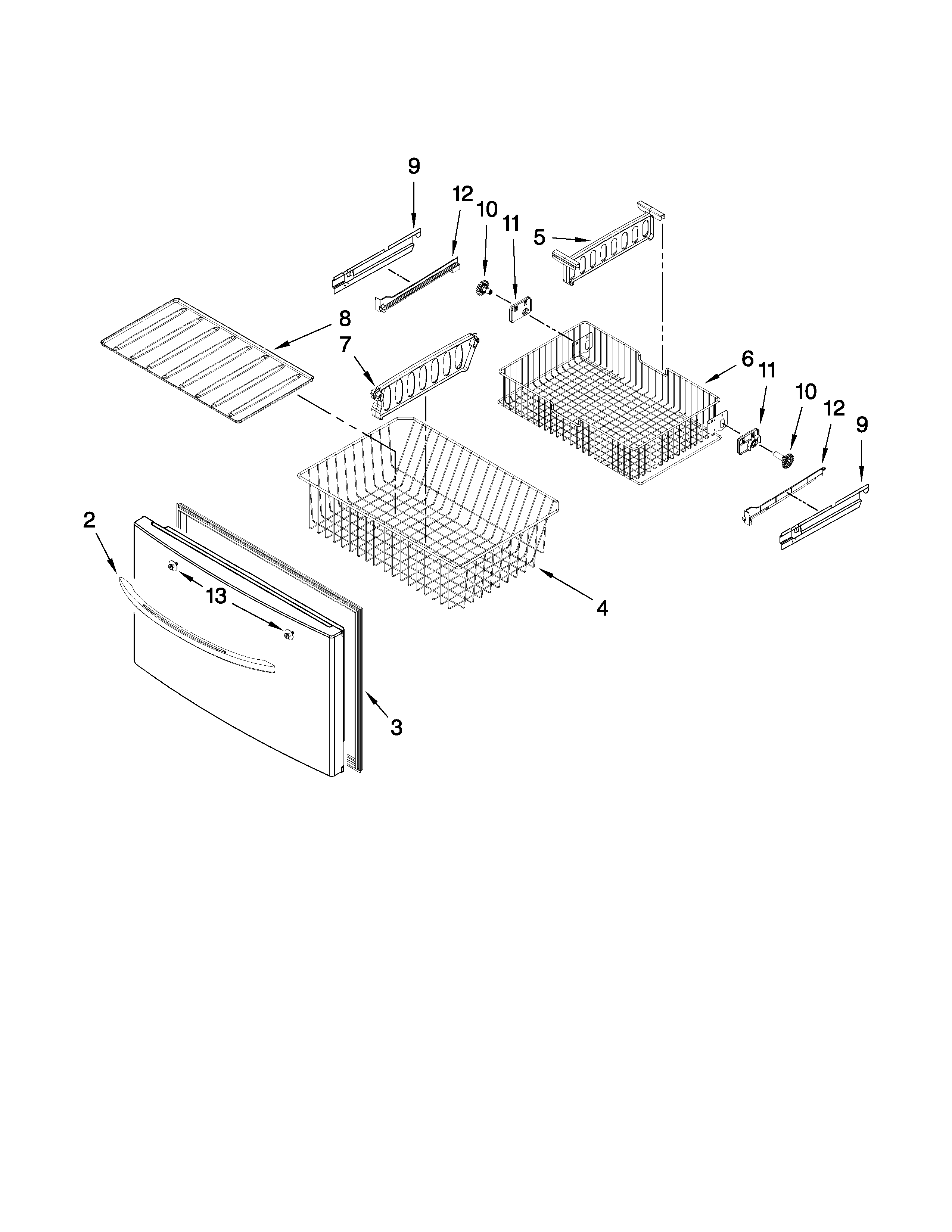 Whirlpool GI5FSAXVA01 freezer door parts diagram