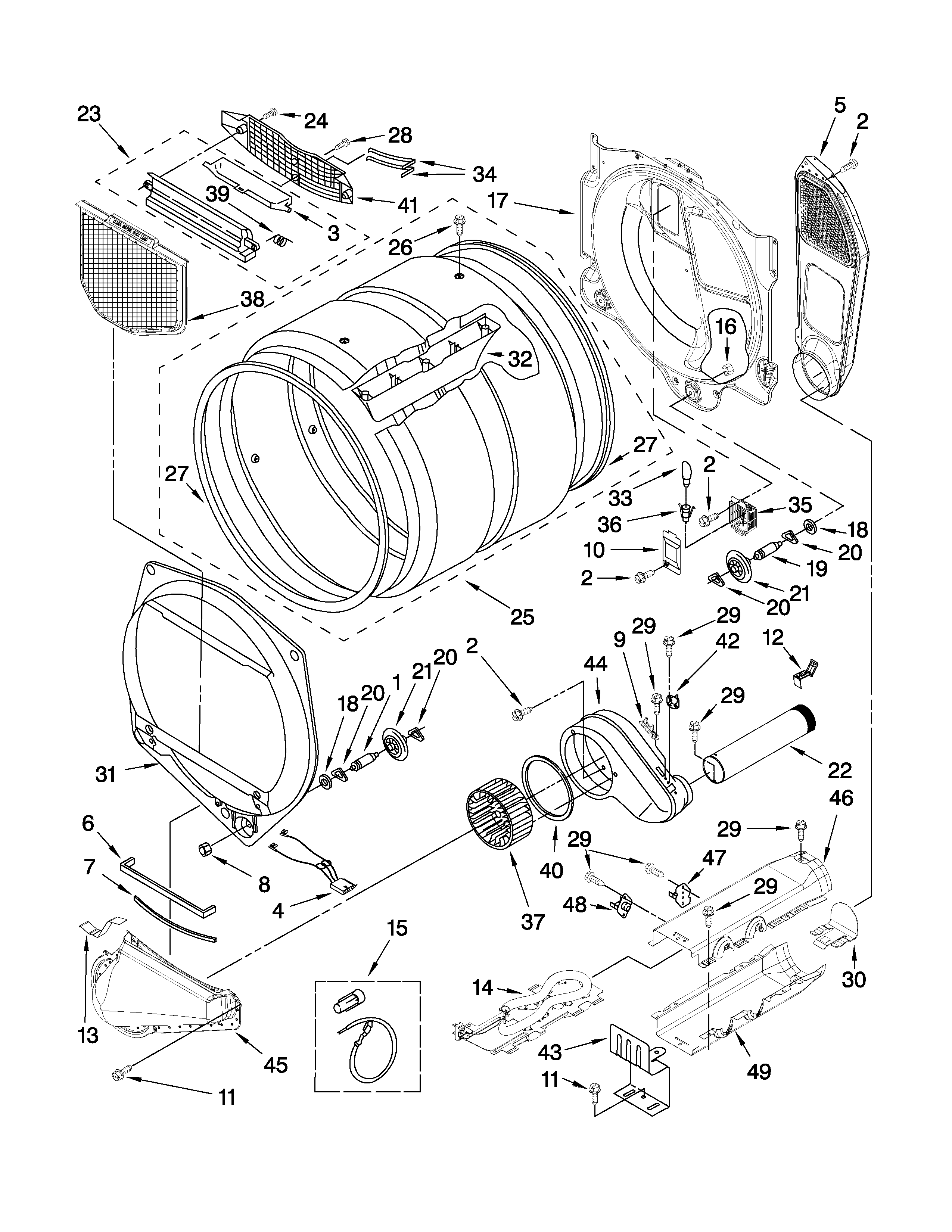 Whirlpool WED9400SW2 bulkhead parts diagram