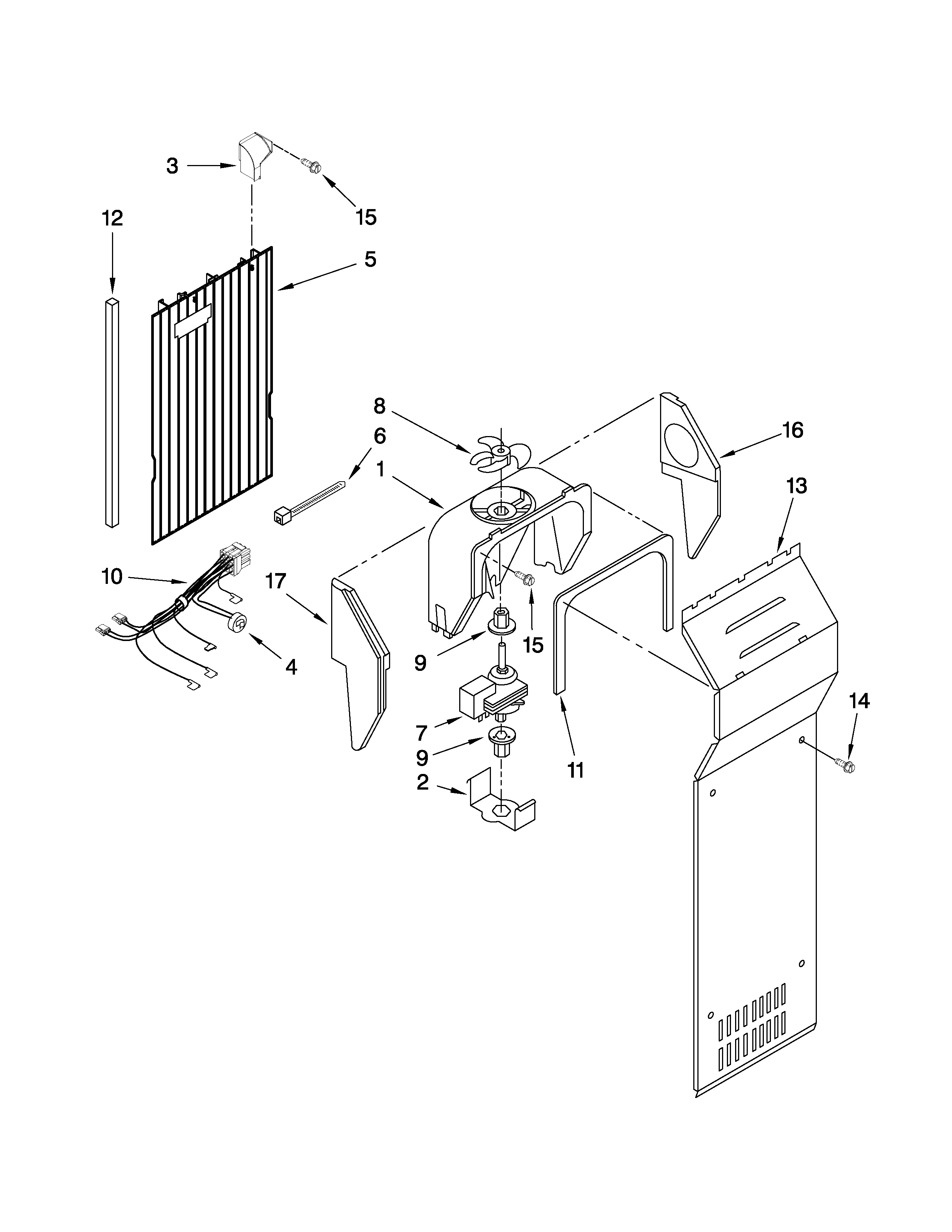 Whirlpool 8ED2FHKXVT01 air flow parts diagram