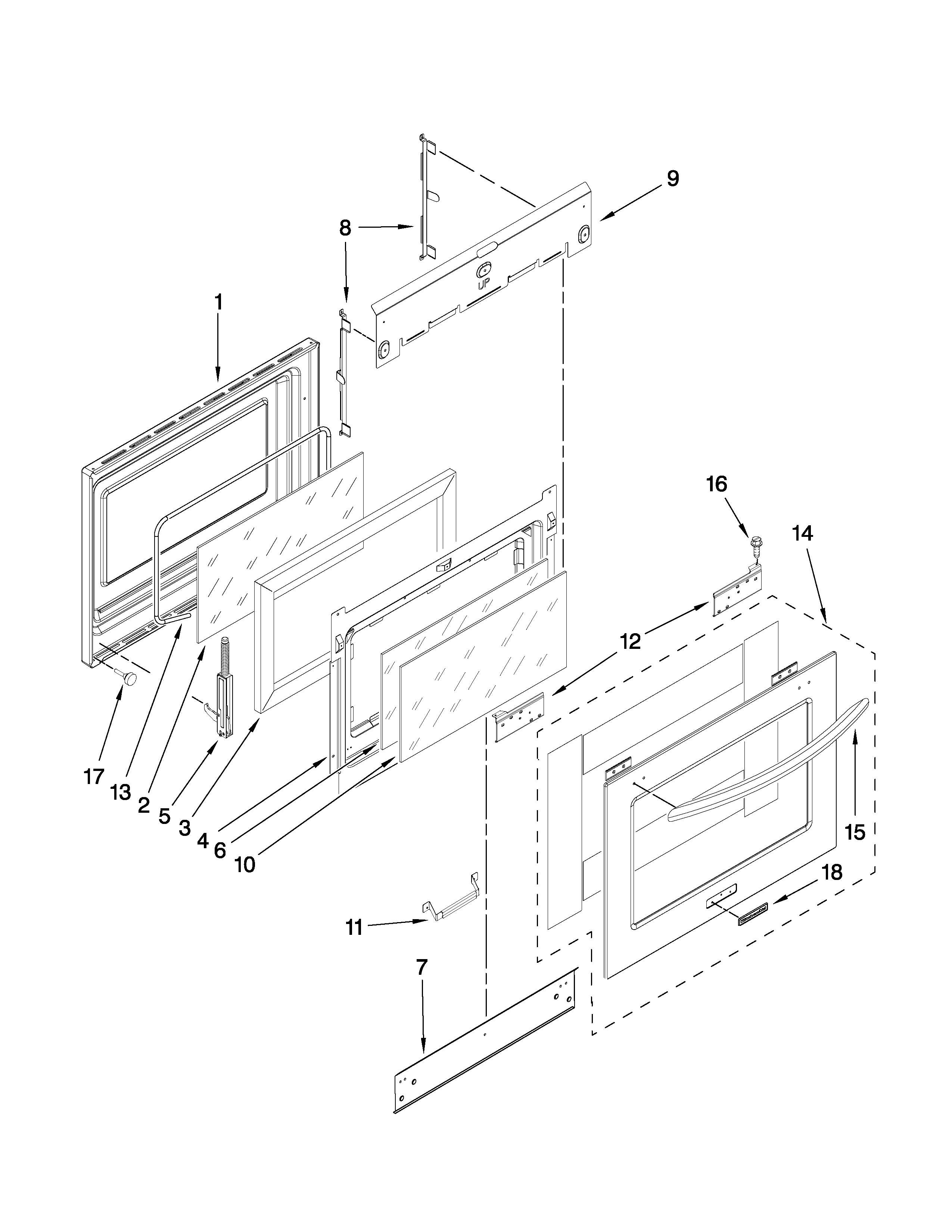 KitchenAid KGRS807SWH02 door parts diagram