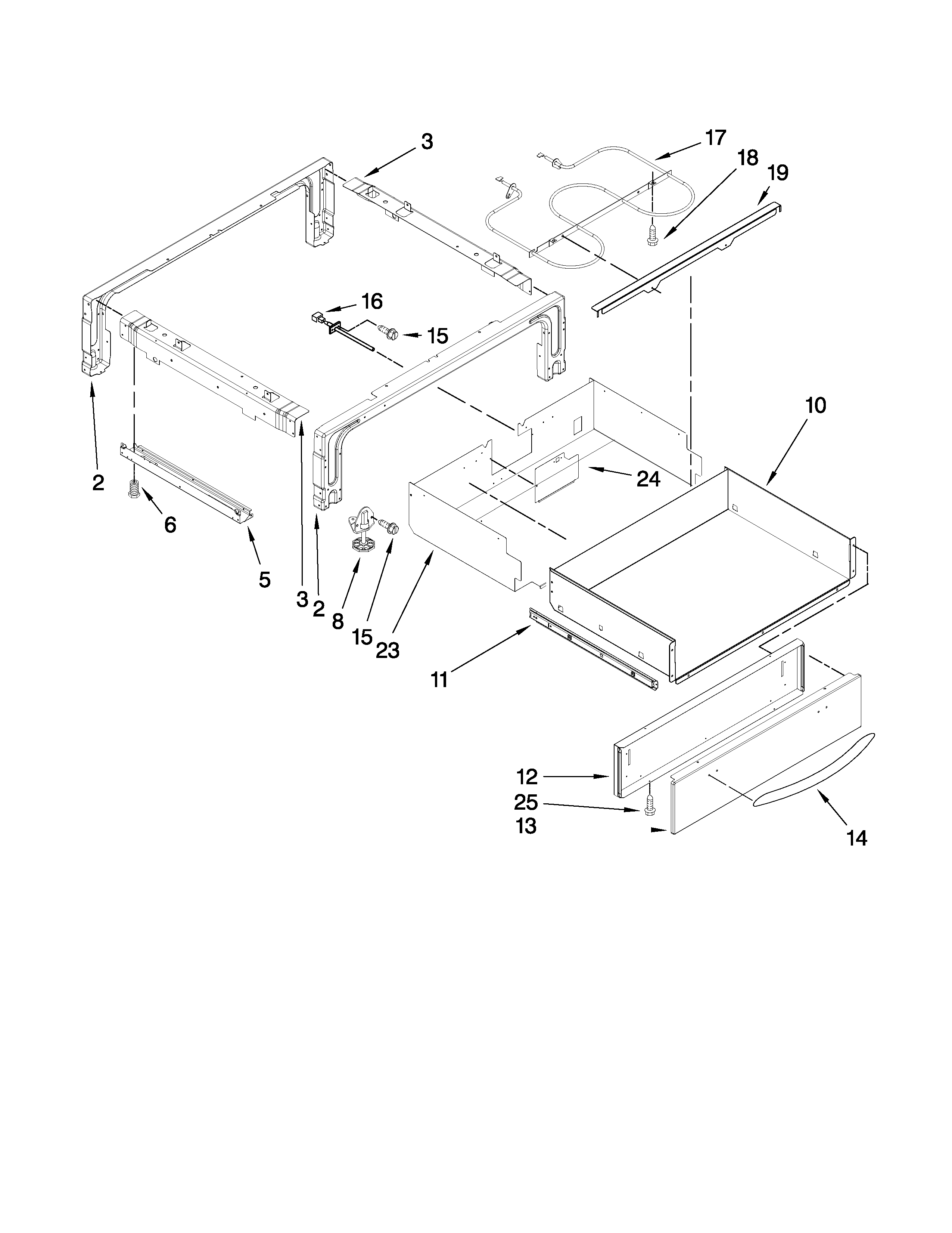 KitchenAid KGRS807SWH02 drawer parts diagram
