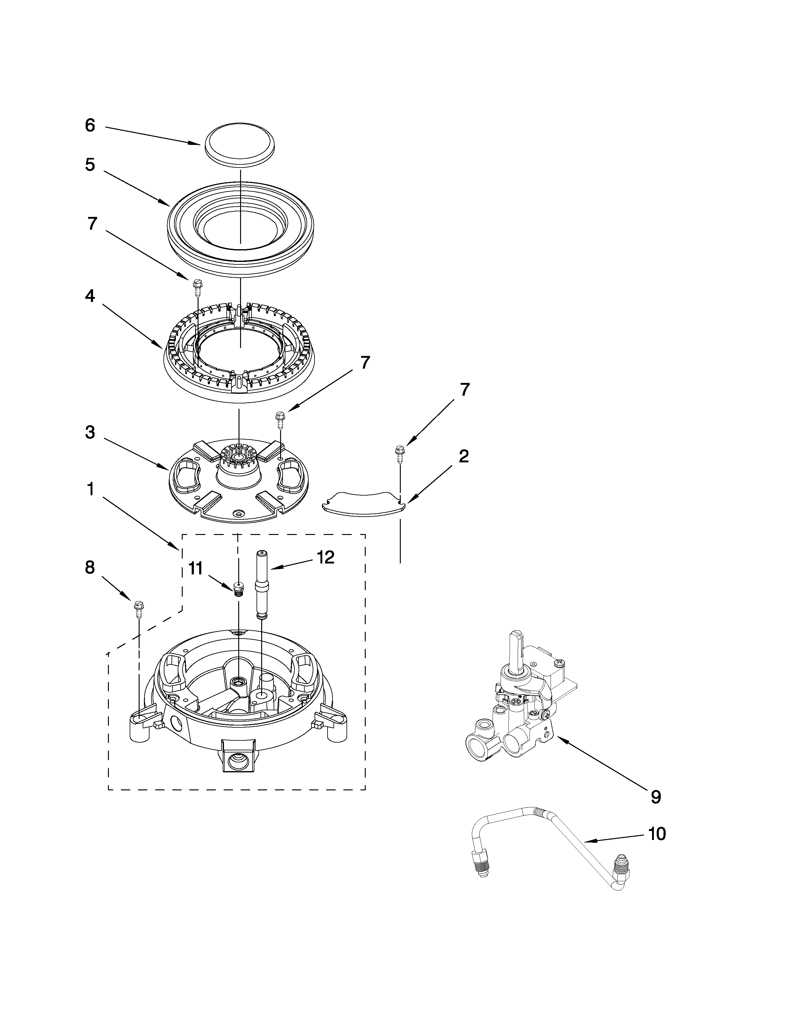 KitchenAid KGRS807SWH02 triple crown burner diagram