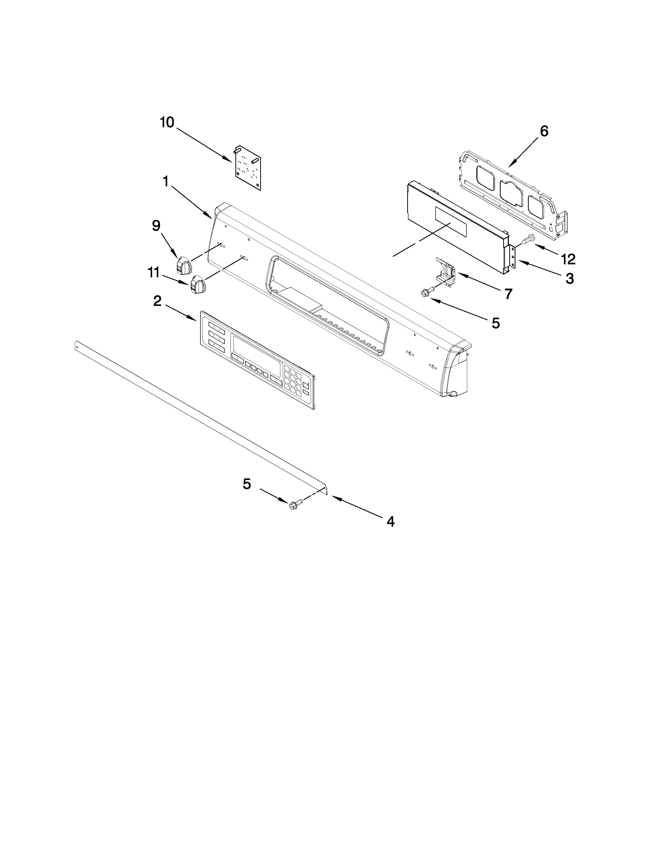 KitchenAid KGRS807SWH02 control panel parts diagram