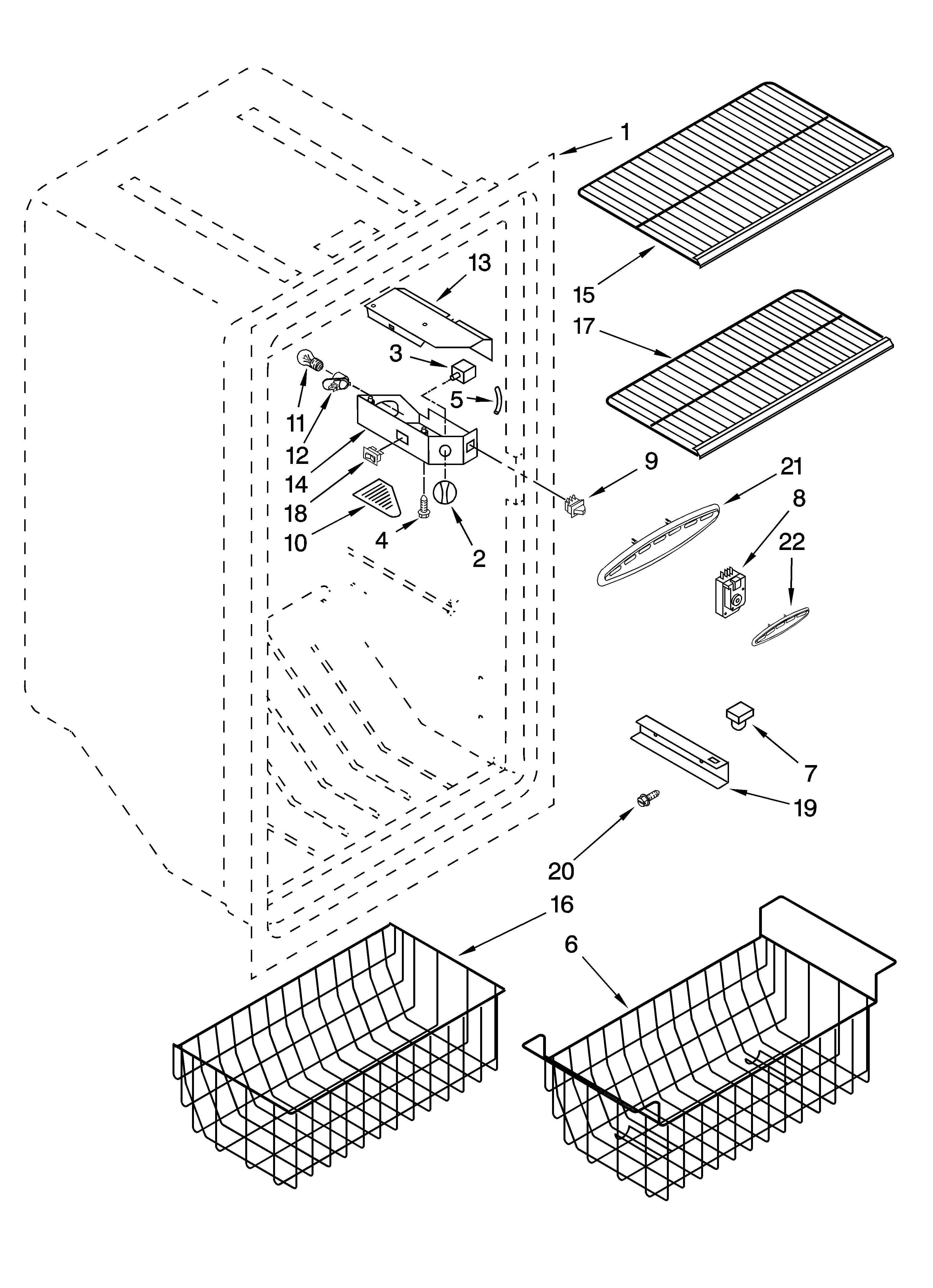 Amana AQU2027BRW05 liner parts diagram