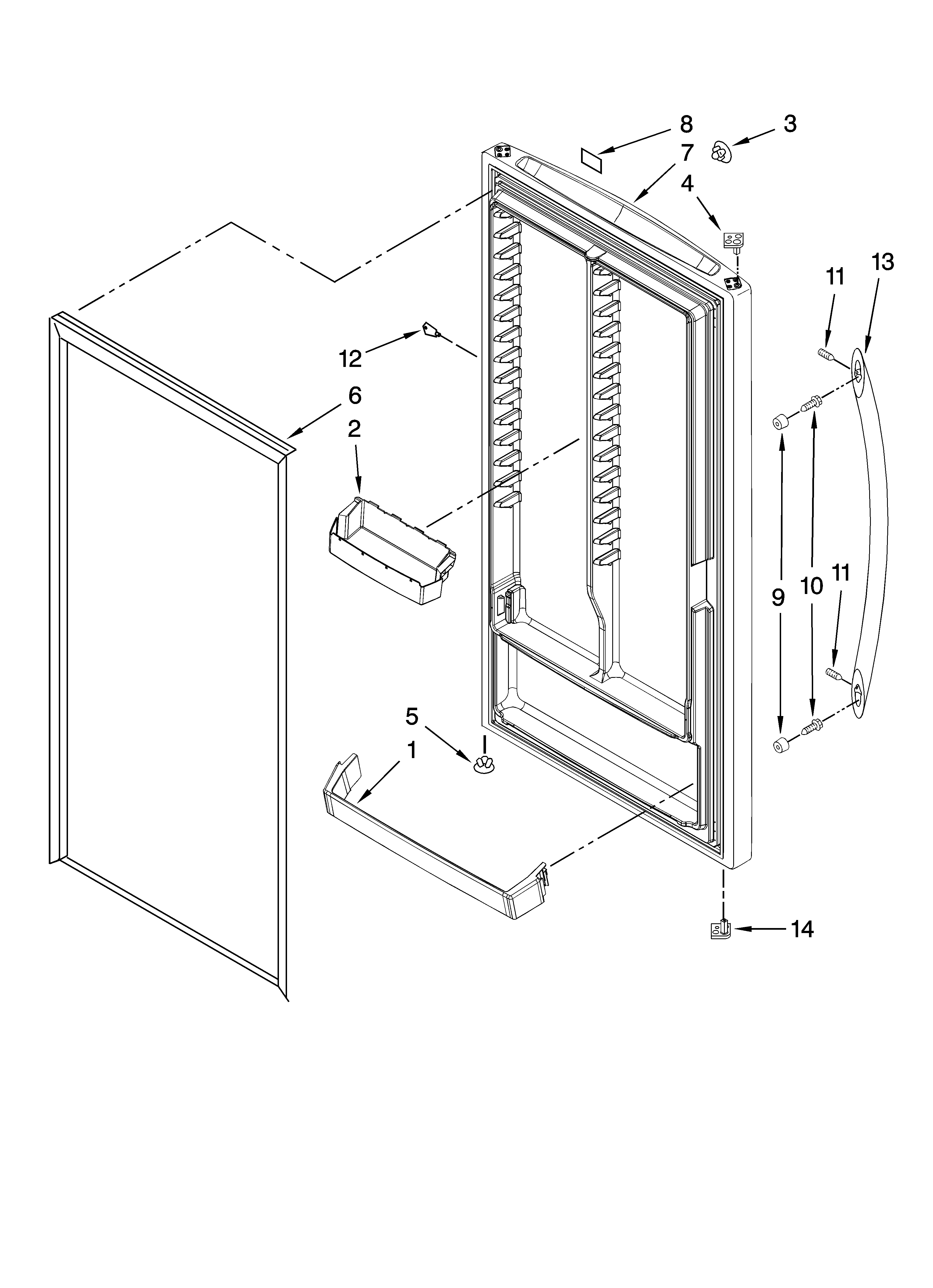 Amana AQU2027BRW05 door parts diagram