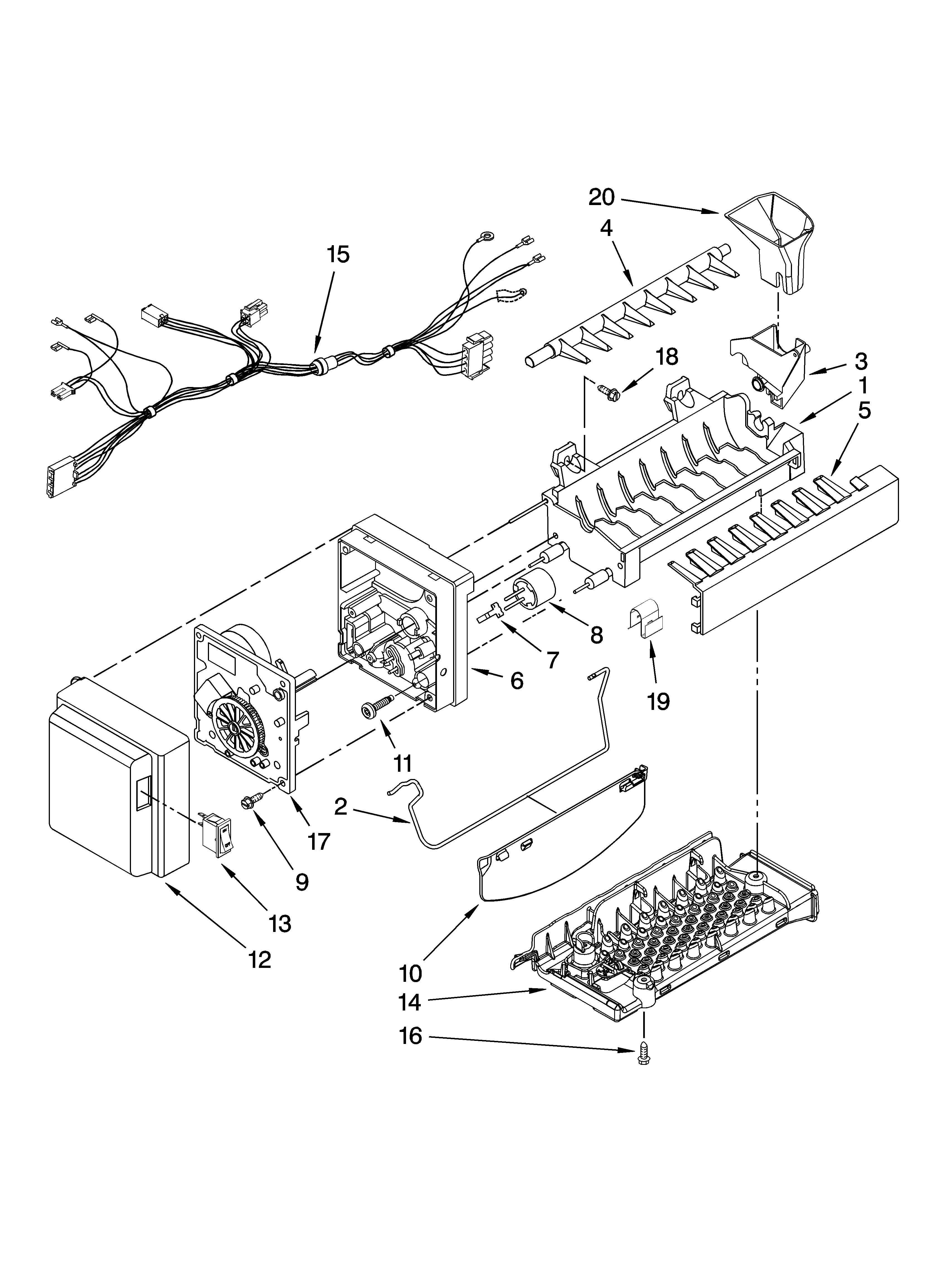 Jenn-Air JFI2089AEB2 icemaker parts diagram