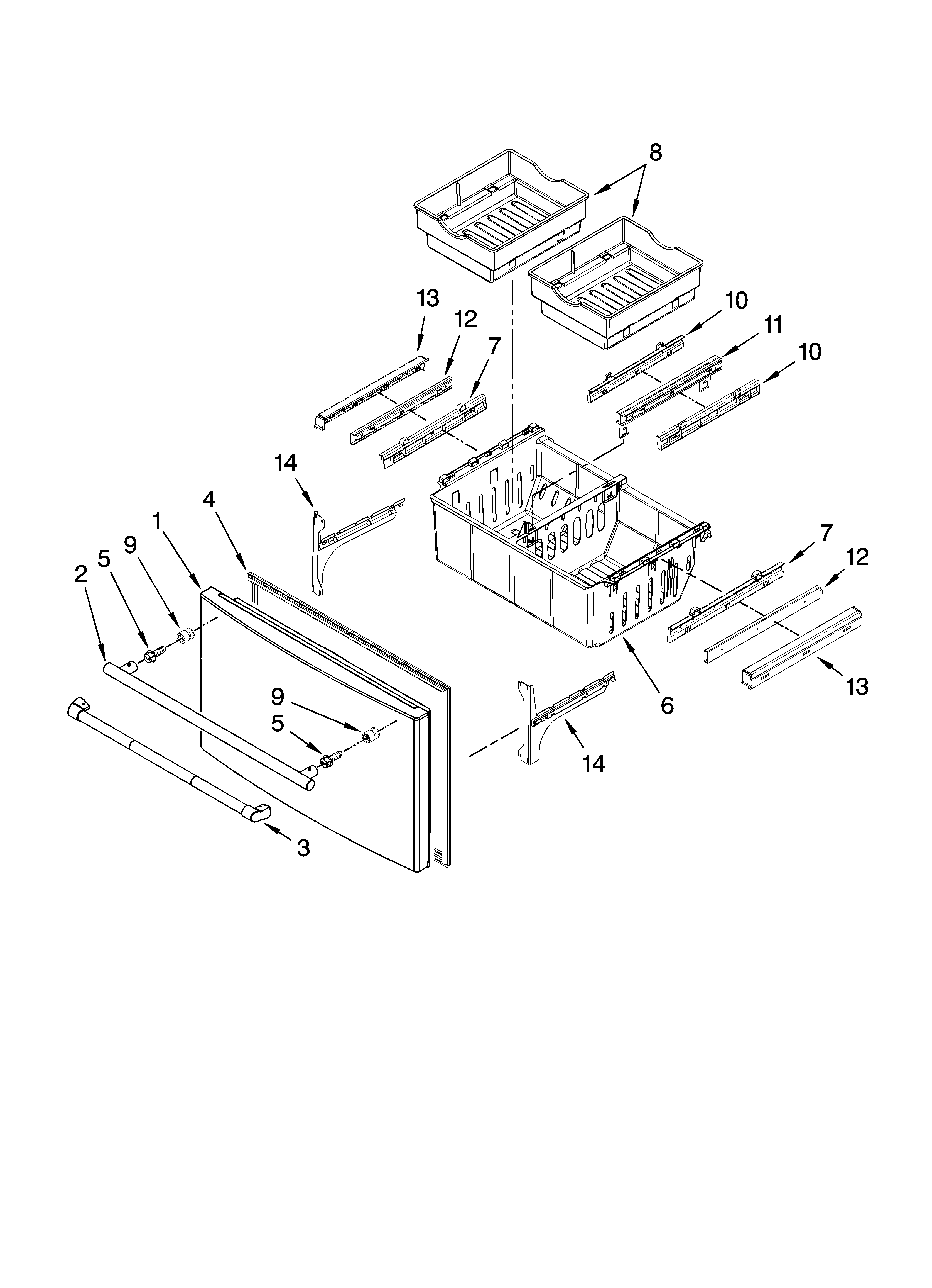 Jenn-Air JFI2089AEB2 freezer door parts diagram