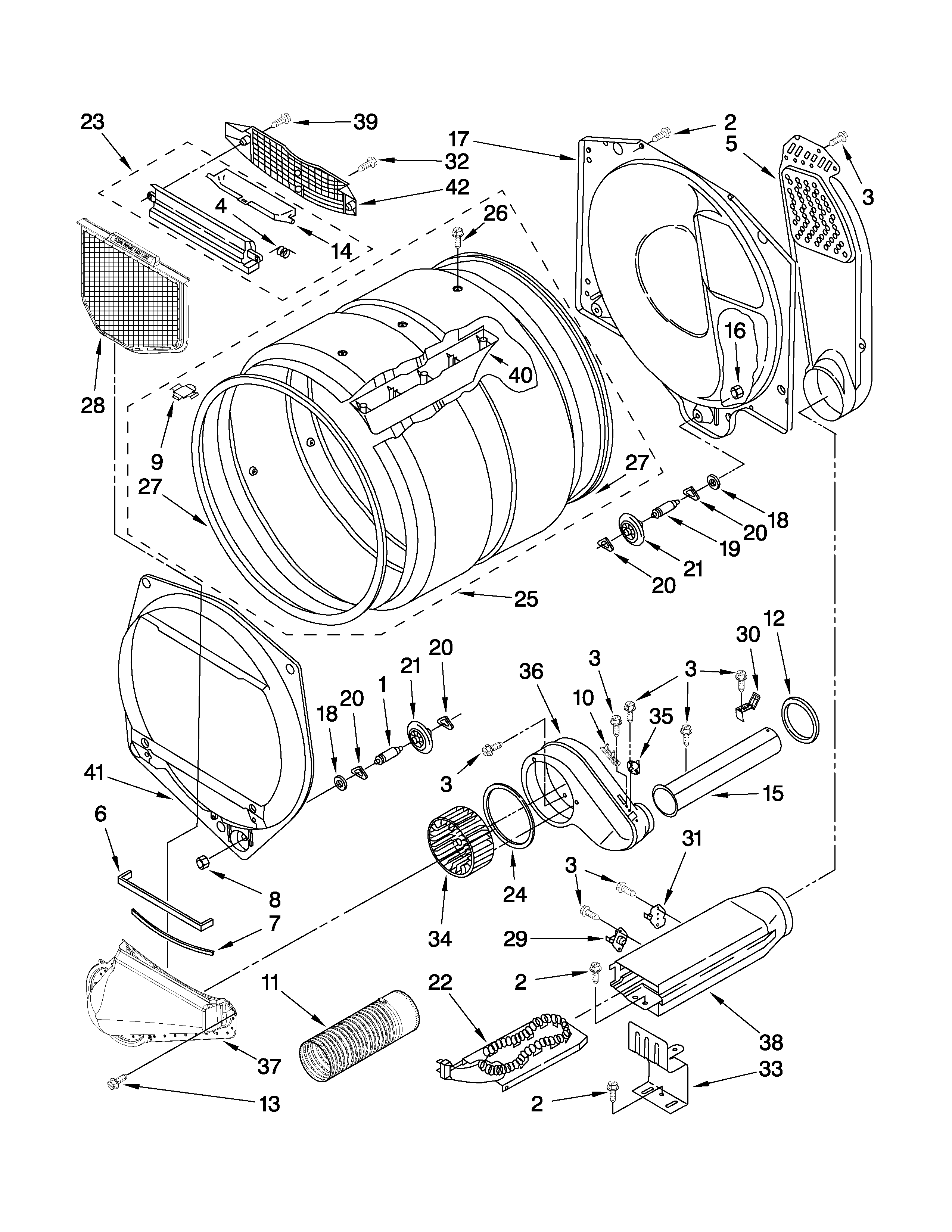 Whirlpool 3RLEC8600SL2 bulkhead parts diagram