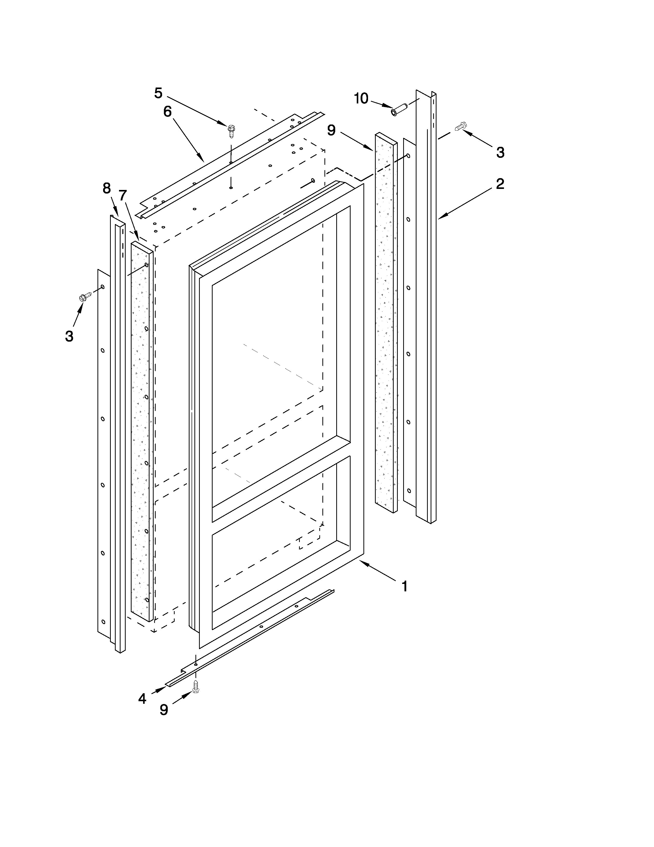 Jenn-Air JB36NXFXRW00 cabinet and breaker trim parts diagram