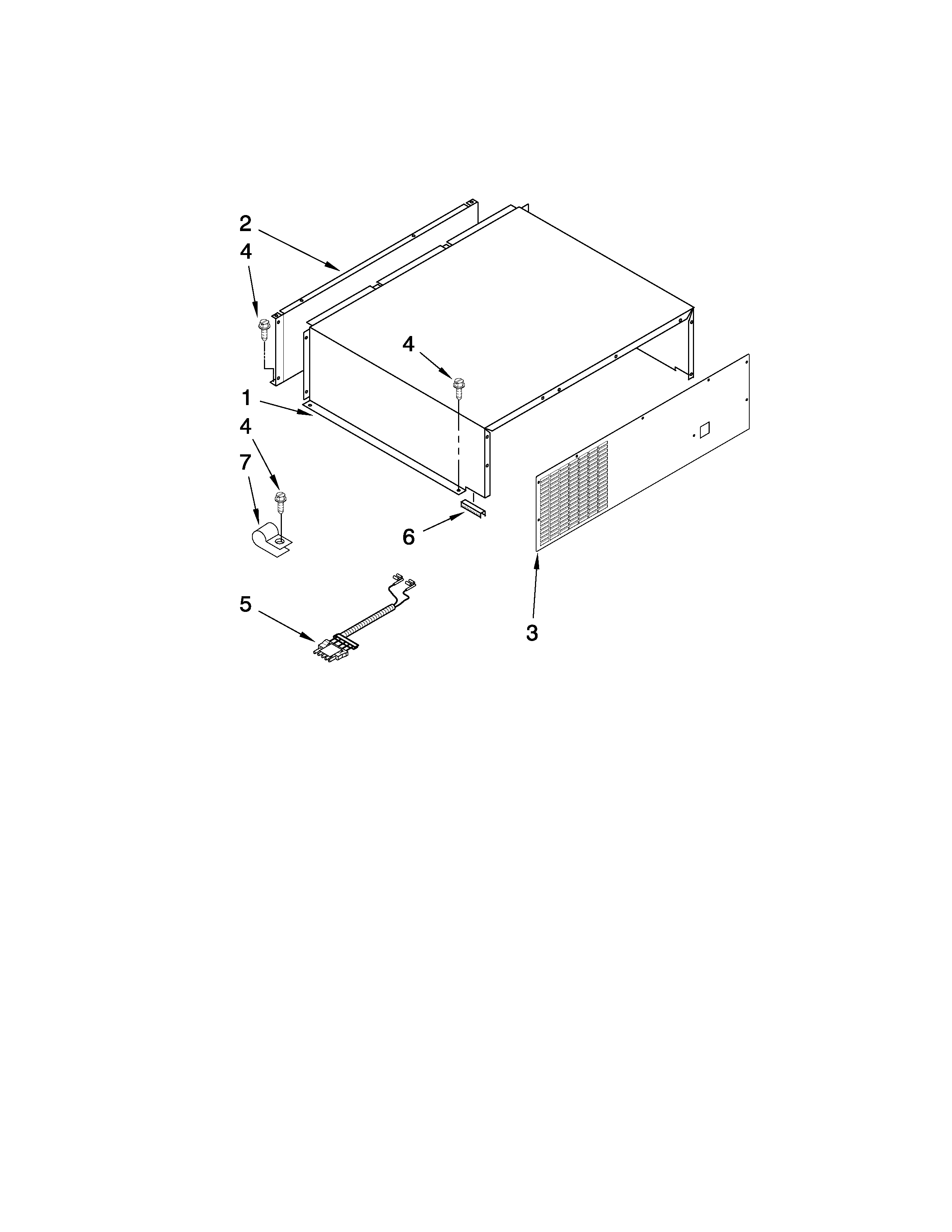 Jenn-Air JB36NXFXRW00 top grille and unit cover parts diagram