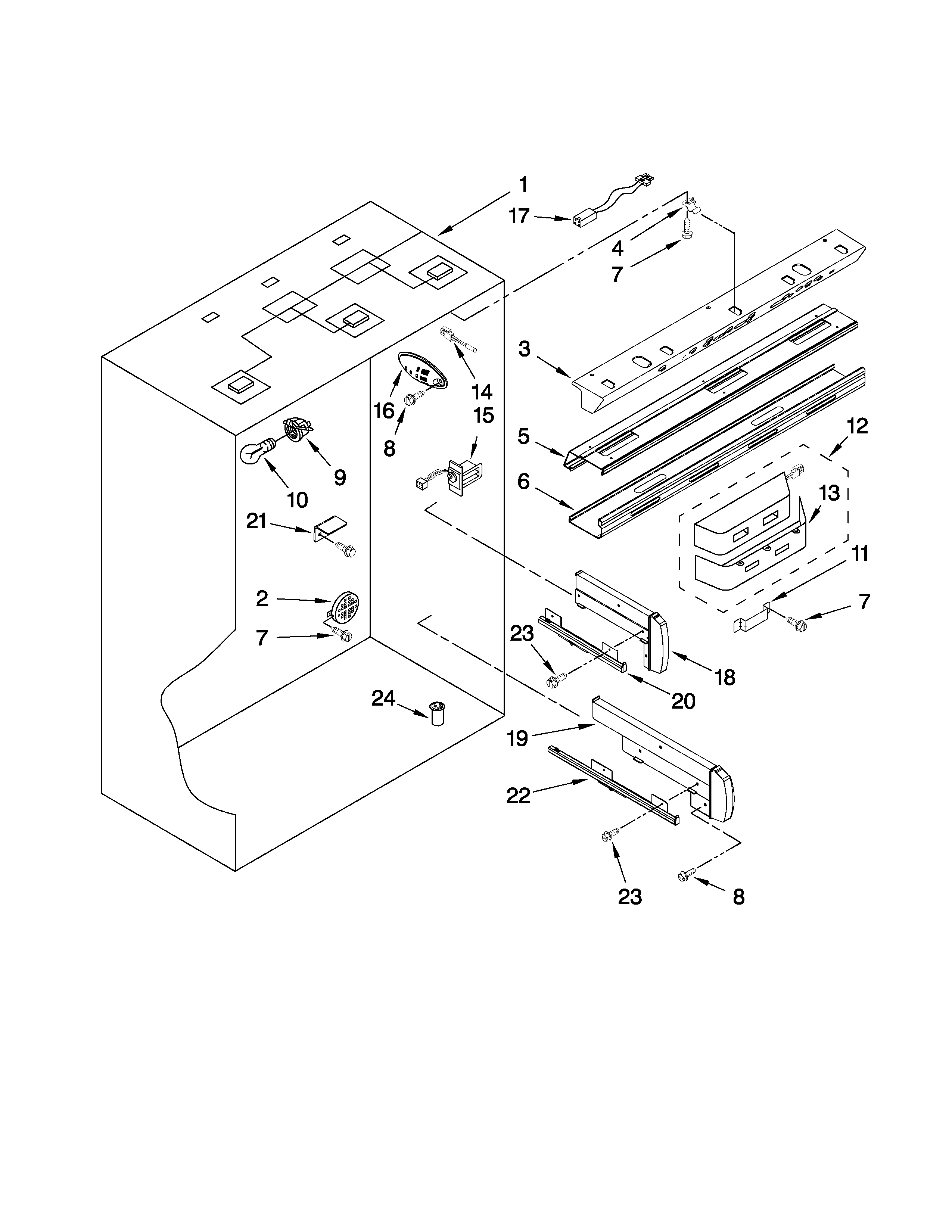 Jenn-Air JB36NXFXRW00 refrigerator liner parts diagram
