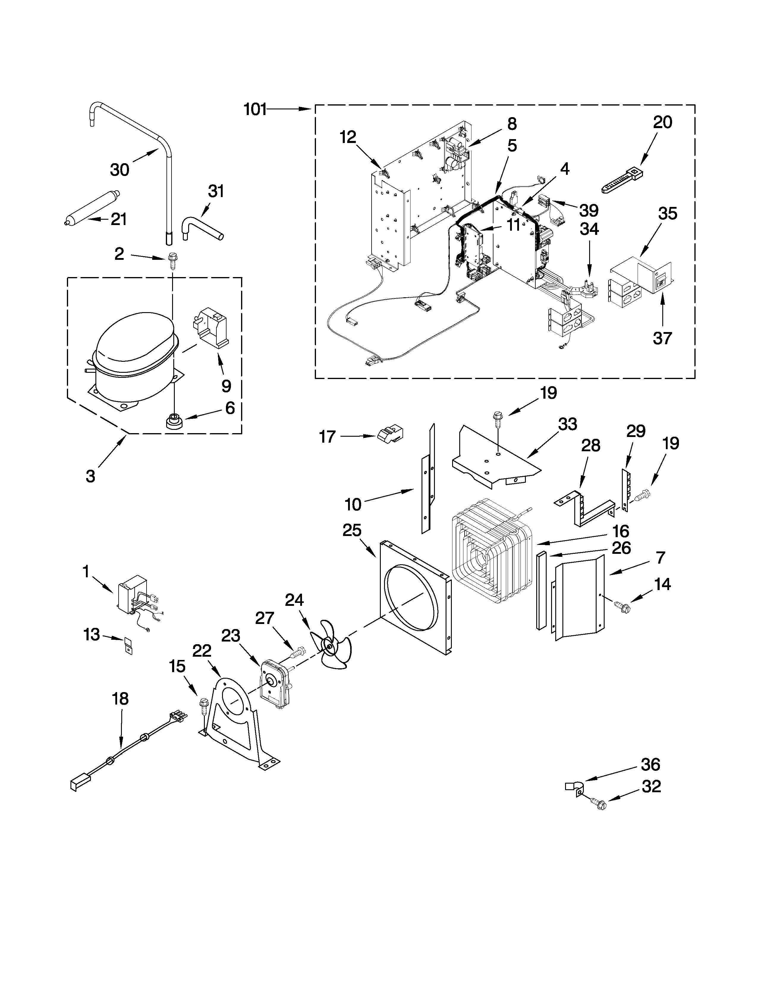 Jenn-Air JB36NXFXRW00 upper unit parts diagram