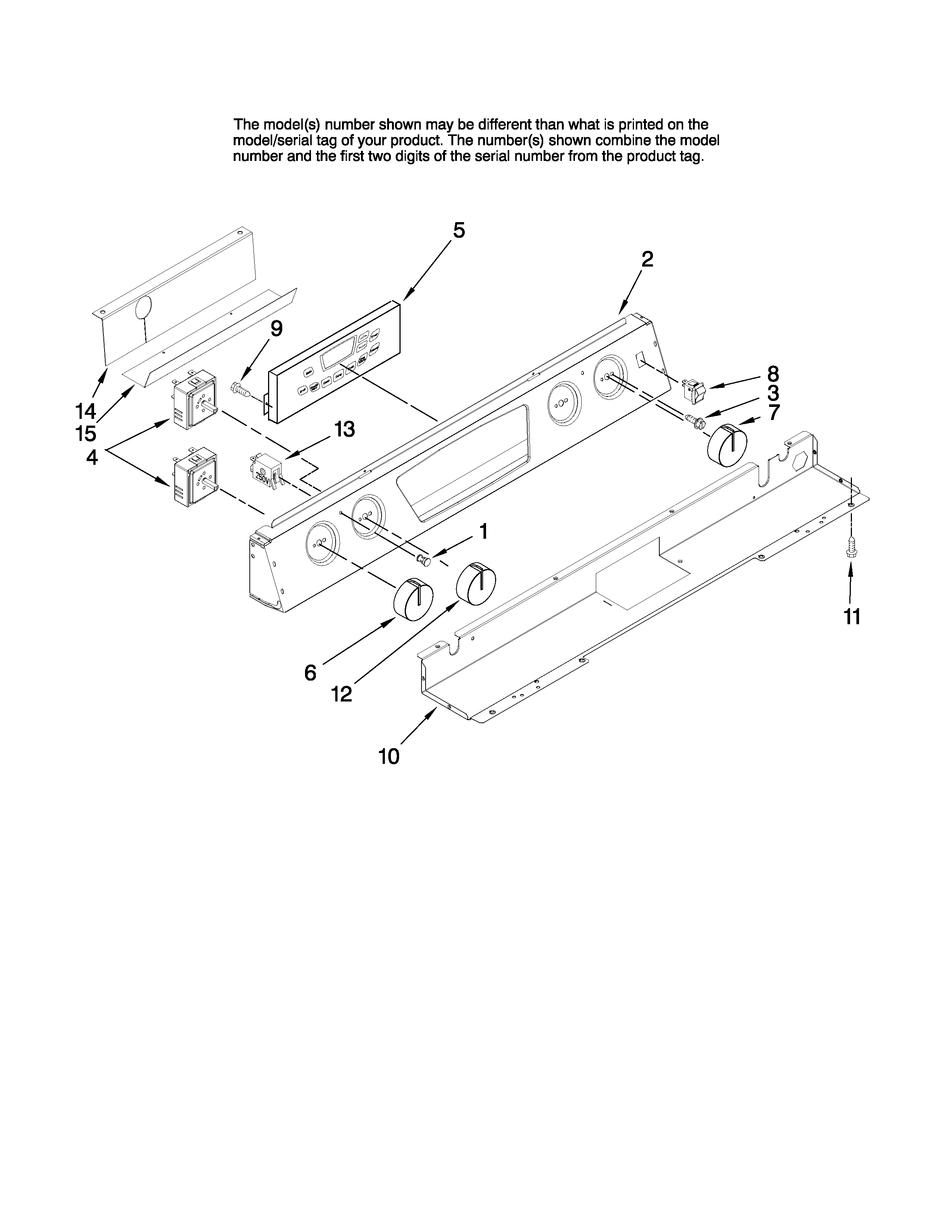 Jenn-Air JES8750BAS17 control panel parts diagram