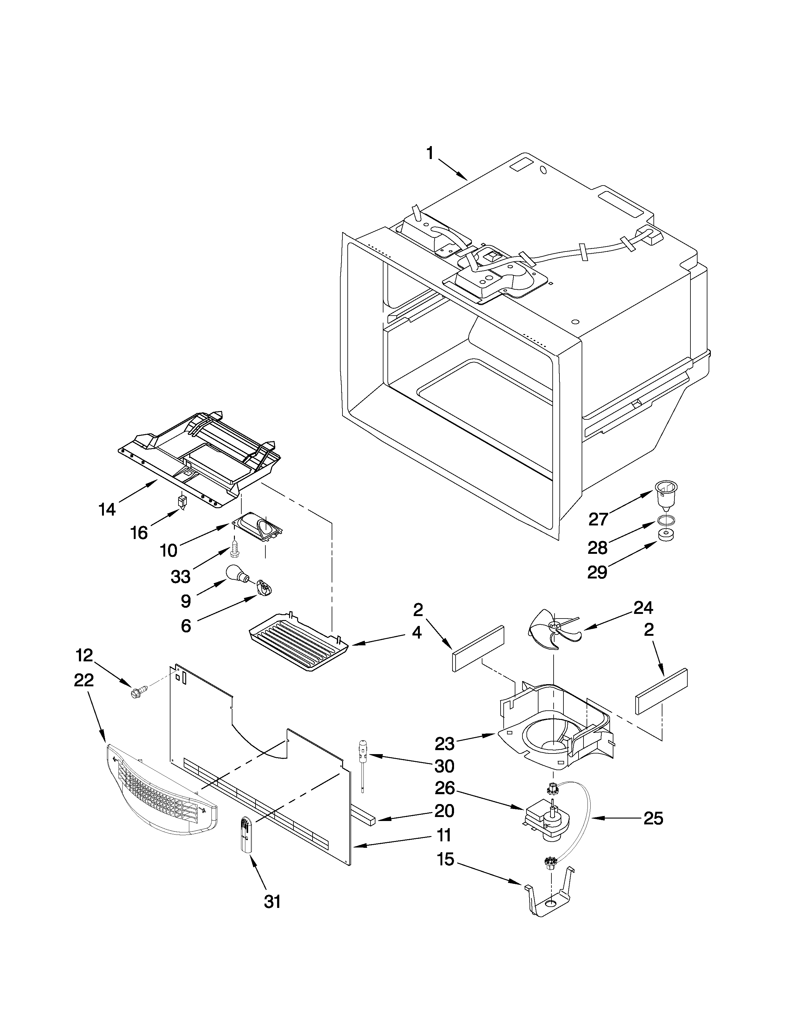 Amana AB1924PEKB3 freezer liner parts diagram